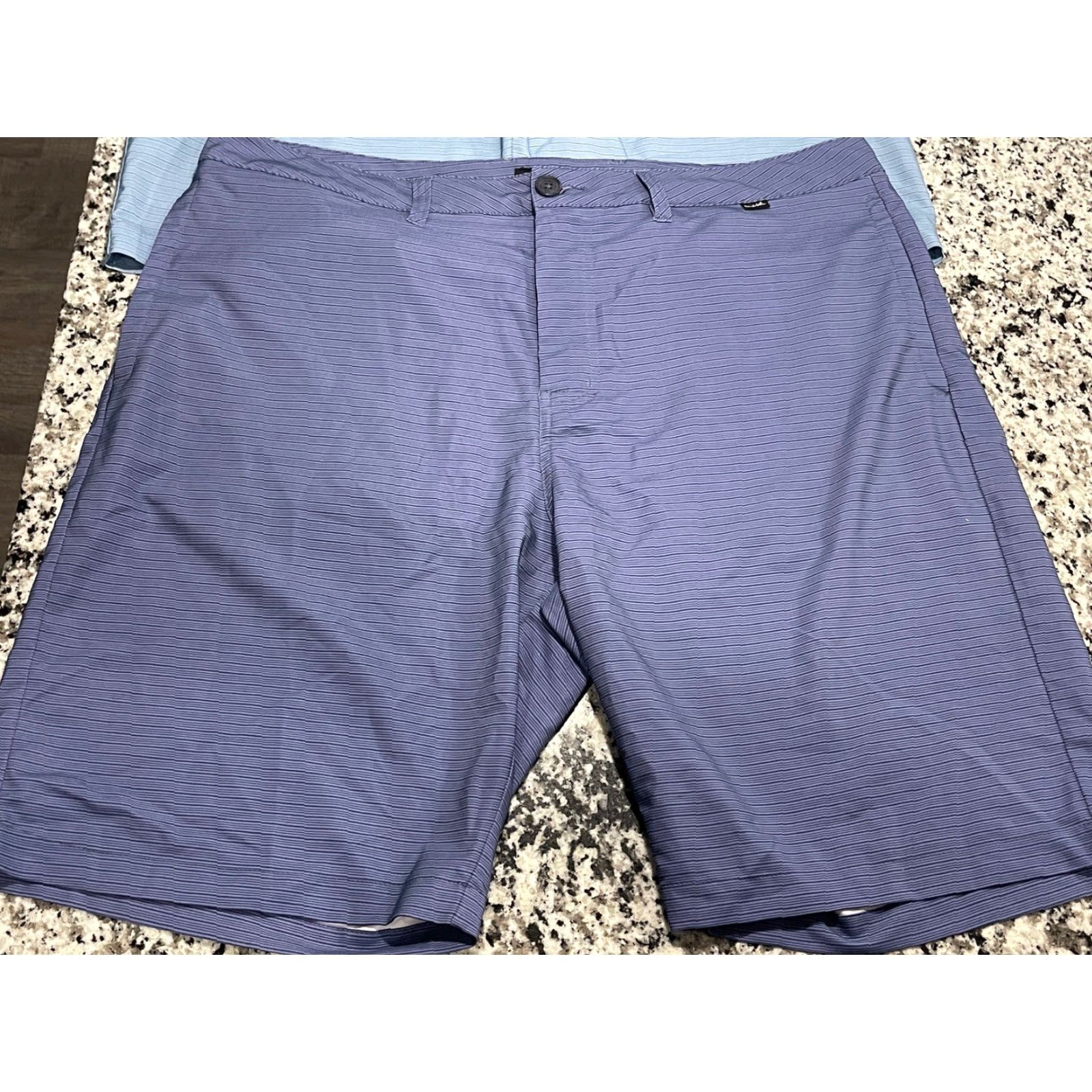 TravisMathew Travis Mathew Chino Shorts Men Blue 39 Waist Lightweight Casual Golf Regular Size 38 39in Pockets Striped Outdoor Mens Size US 39 - 2 Thumbnail