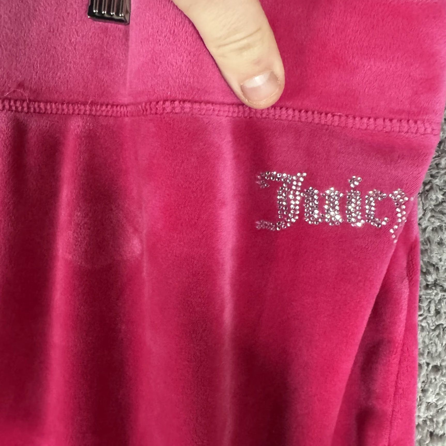 Juicy Couture Juicy Couture Pink Velour Wide-Leg Sweatpants Womens XXL Logo Rhinestone Pull On Elastic Waist Pants Size 40" / US 18 - 3 Thumbnail