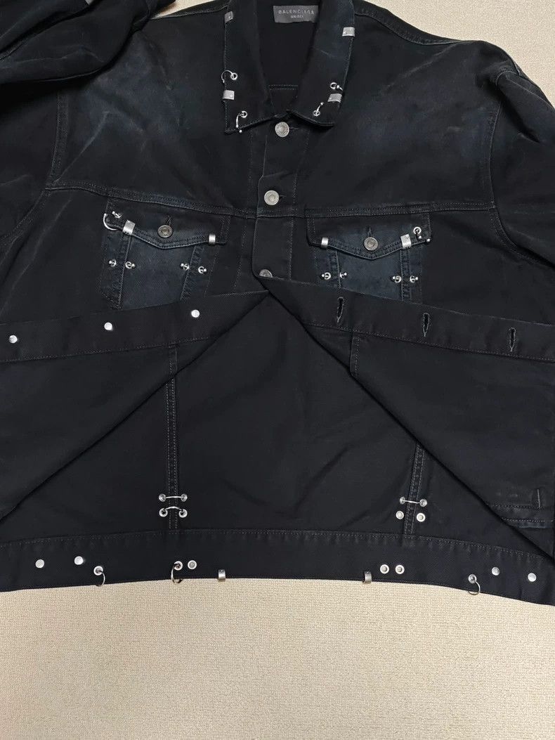 Balenciaga Balenciaga 24fw rivet piercing hoop denim jacket-2506 Size US S / EU 44-46 / 1 - 3 Thumbnail