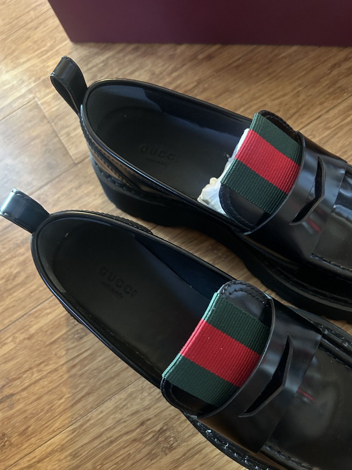 Gucci Gucci W Thea Moccasin Leather Web Spice Loafer size 38 Size US 8 / IT 38 - 6 Thumbnail