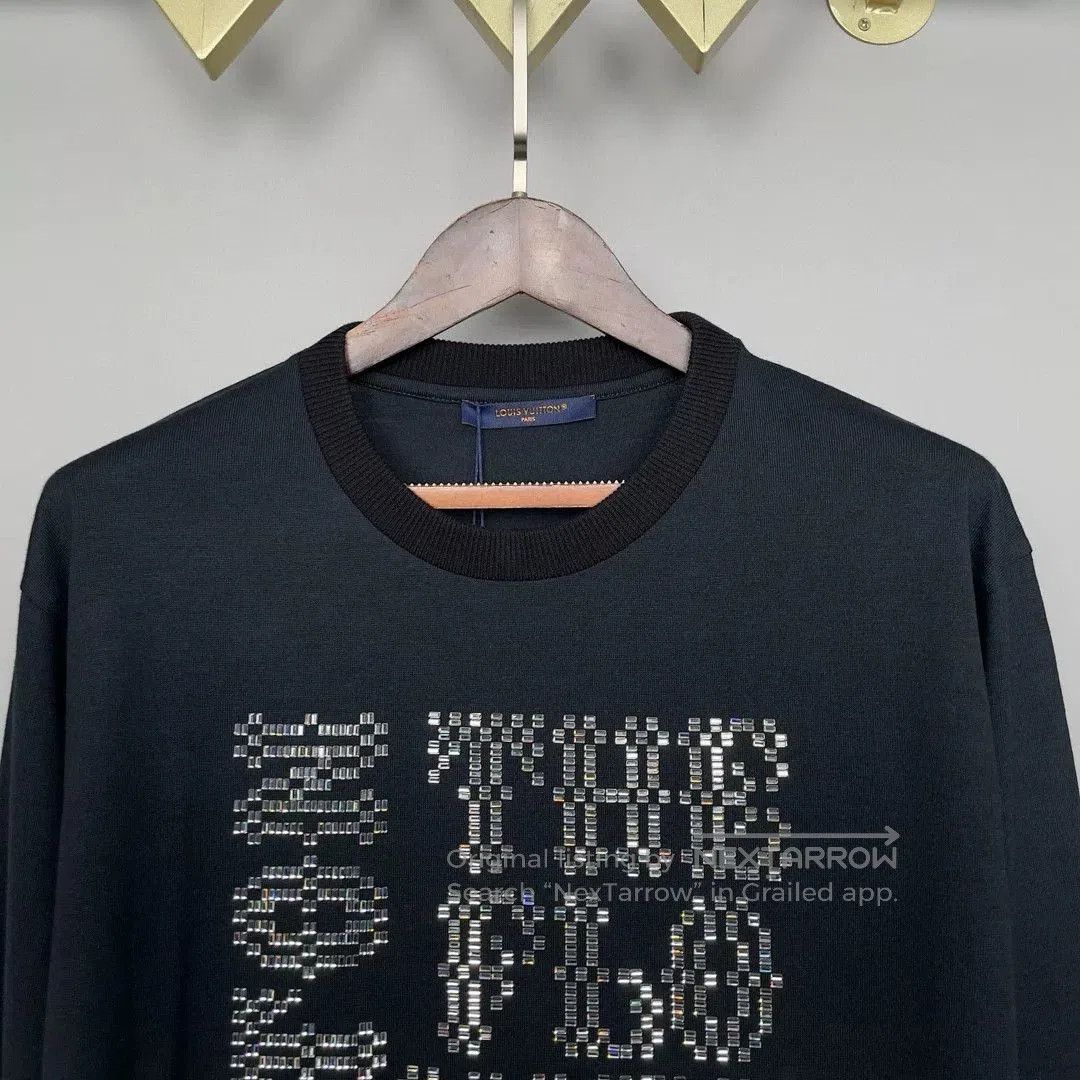 Louis Vuitton LV Rhinestone Letter Round Neck Sweater. Size US XL / EU 56 / 4 - 3 Thumbnail