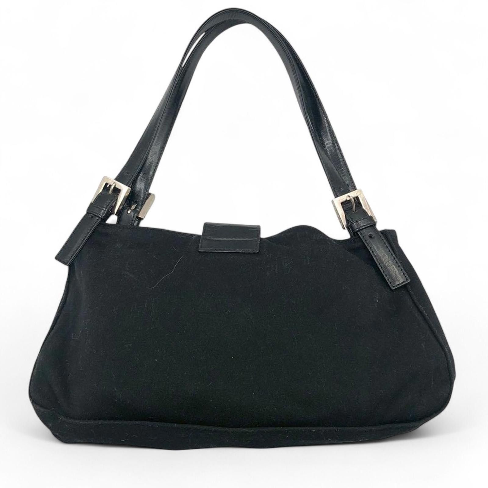 Fendi Fendi - Black Shoulder Bag Silver Buckle Detail Size ONE SIZE - 3 Thumbnail