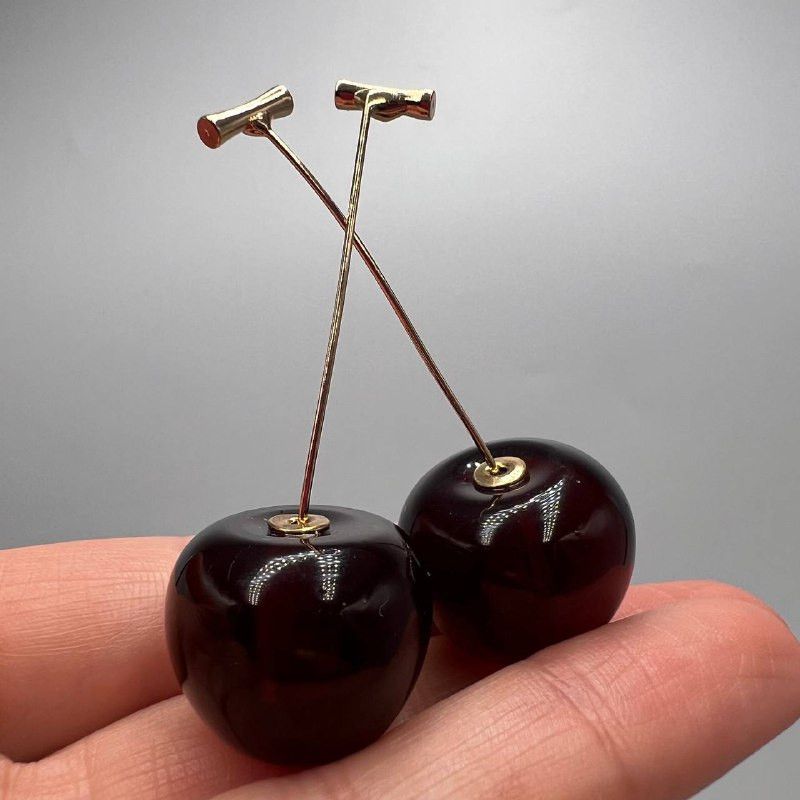 Vintage Vintage Red Cherry Earrings Dangle Fruit Costume Jewelry Size ONE SIZE - 1 Thumbnail