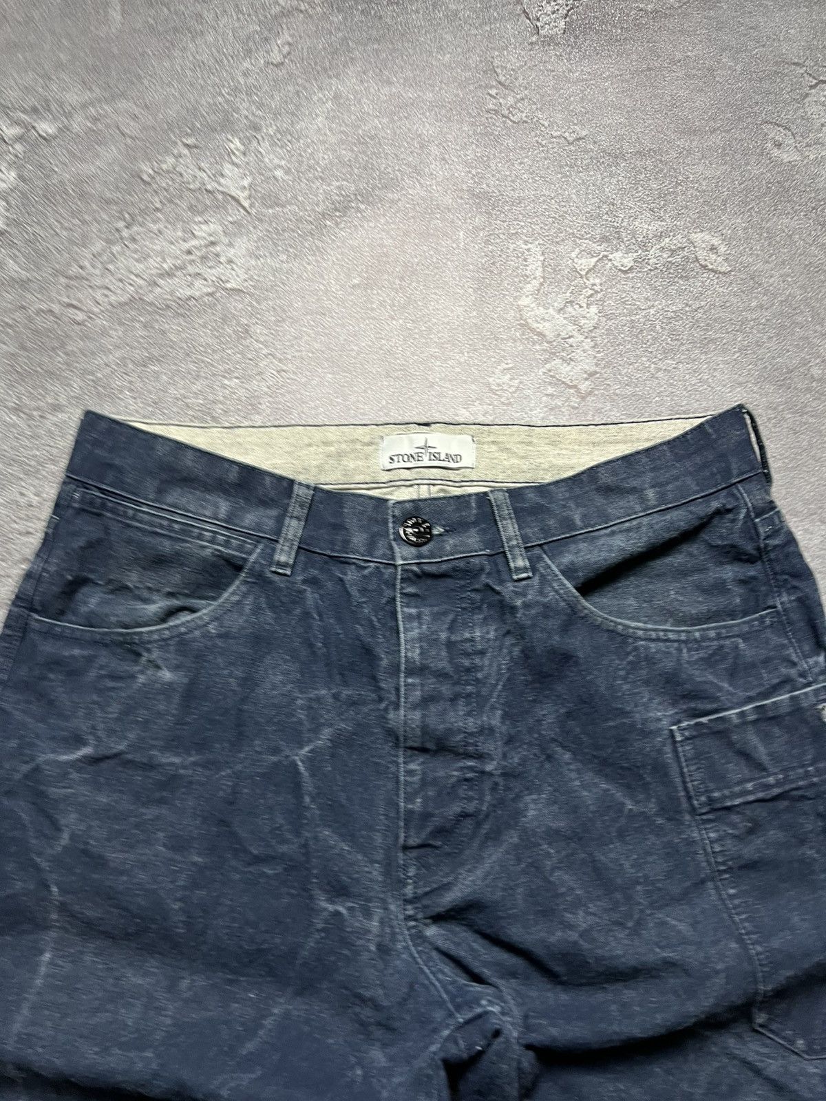 Stone Island Vintage Stone Island Jeans Pants Cargo Washed Patch Program Size US 31 - 6 Thumbnail