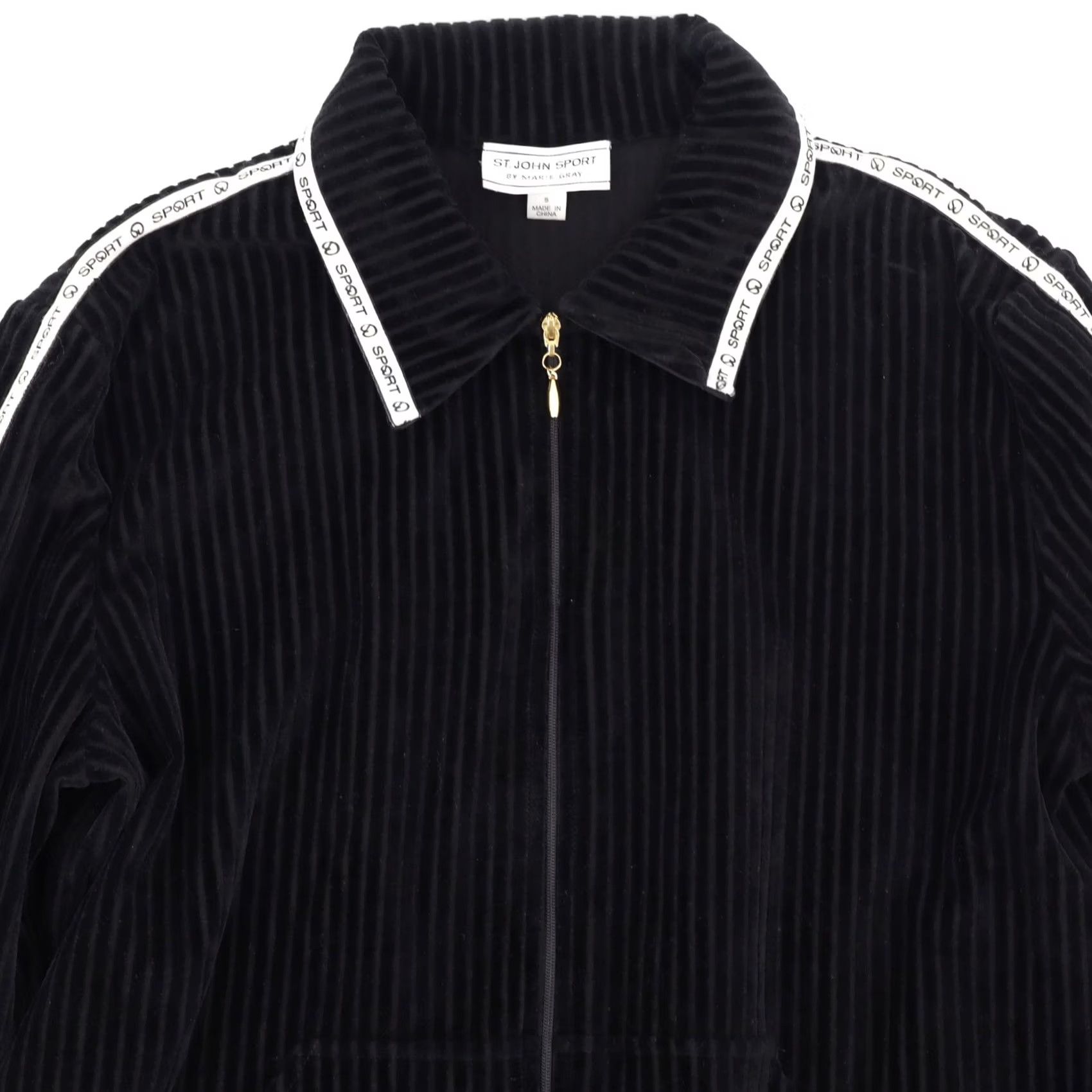 St. John St John Sport Women's Striped Black Jacket Full Zip WSTJS48770 Sz S Size S / US 4 / IT 40 - 3 Thumbnail