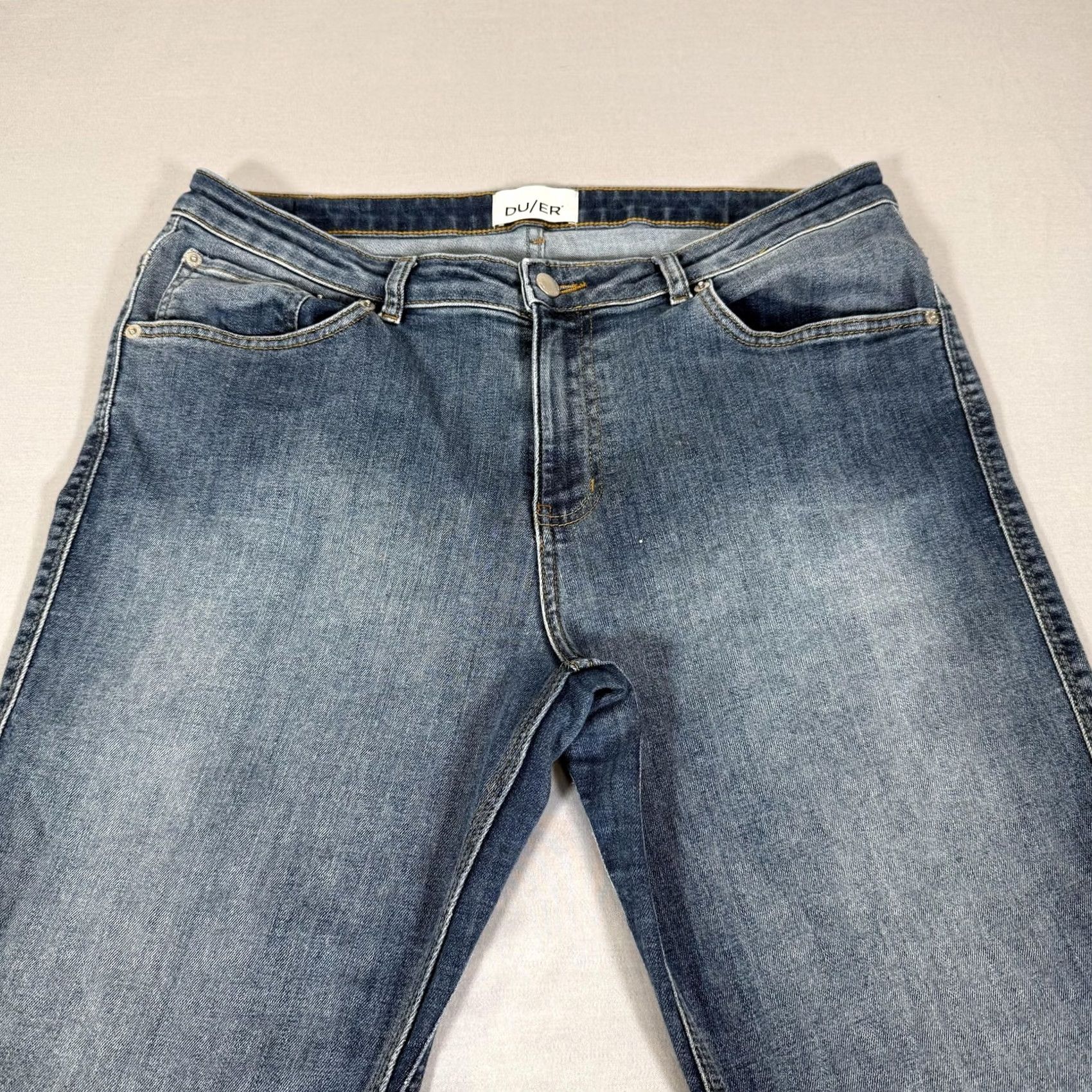 Denime DU/ER Jeans Mens 34x30 Blue Slim Straight Fit Stretch Denim Pants Western Work Jeans Size US 34 / EU 50 - 2 Thumbnail