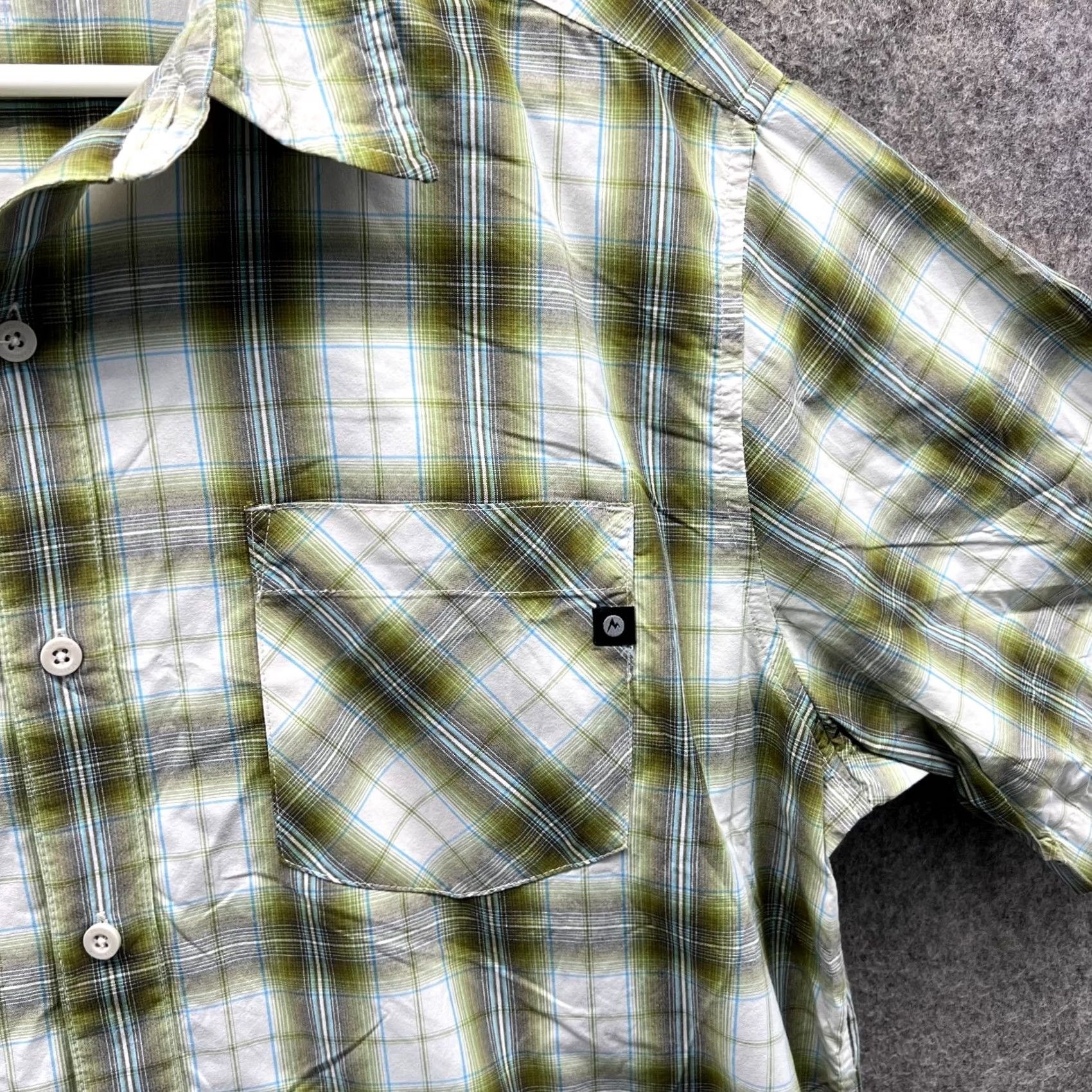 Marmot VINTAGE Marmot Shirt Mens L Green White Button Down Plaid Outdoors Checkered SCC 119 Size US L / EU 52-54 / 3 - 7 Thumbnail