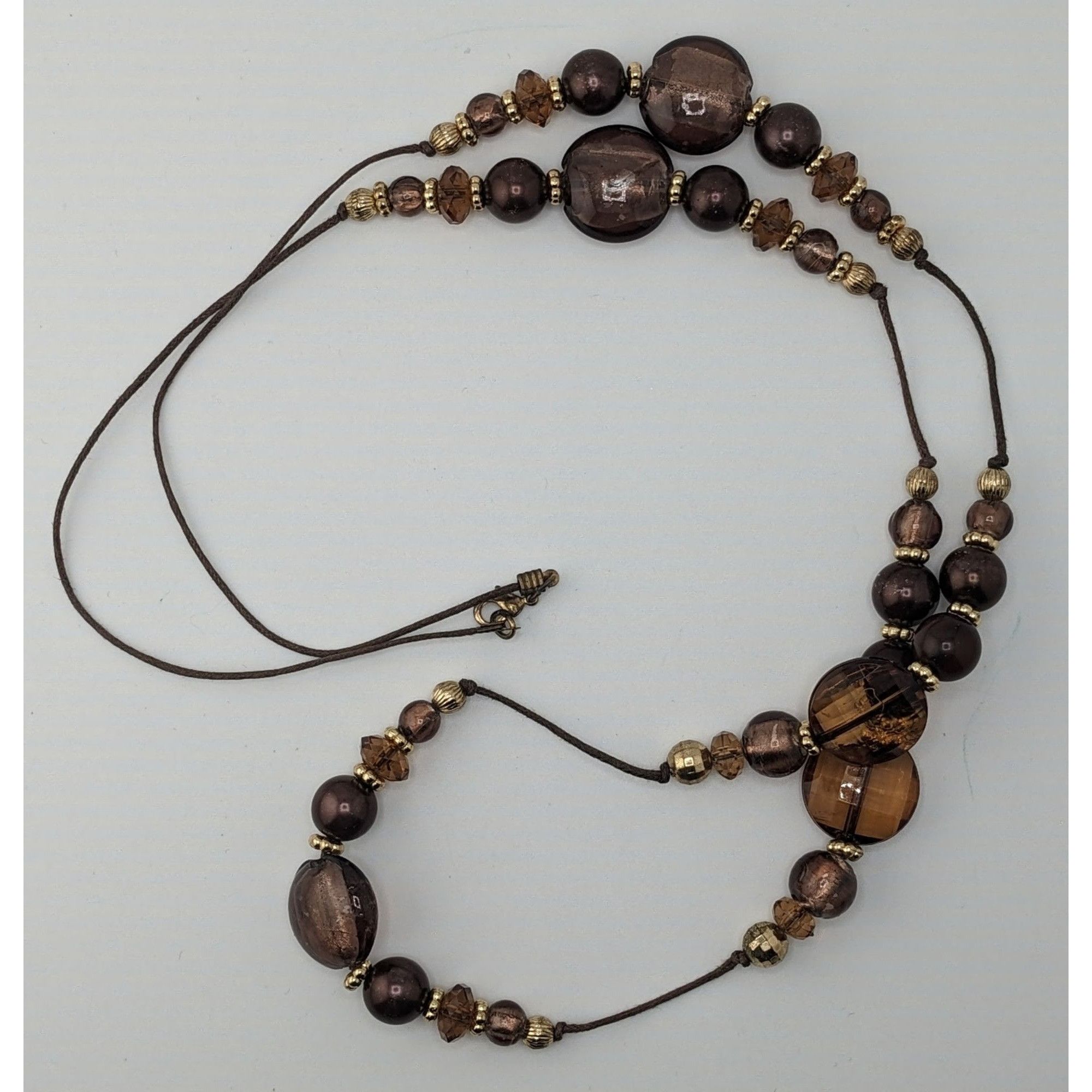 Other Vintage Bohemian Beaded Glass Station Necklace W/ Brown & Go Size ONE SIZE - 4 Thumbnail
