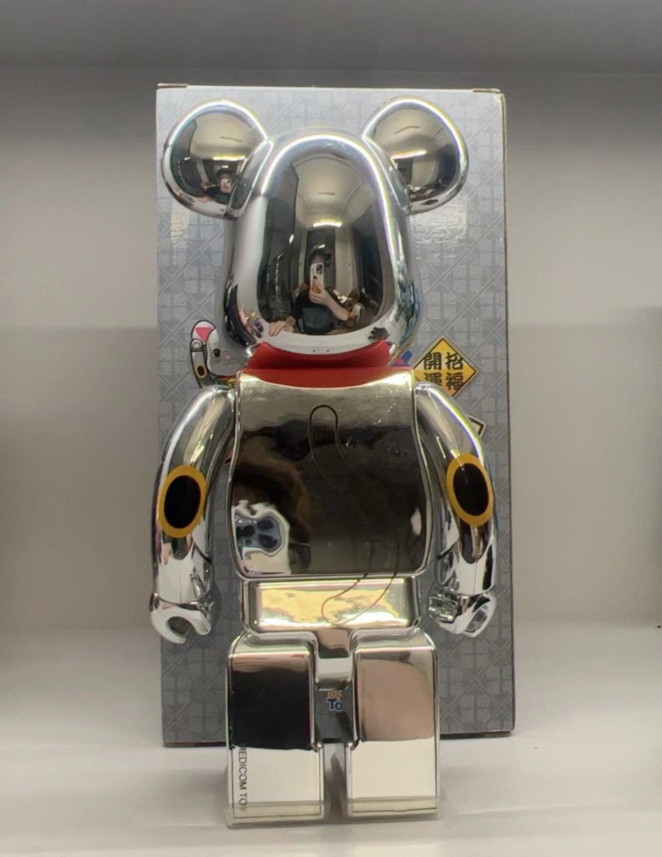 Japanese Brand × Medicom Toy Bearbrick Maneki Neko Silver Plated 400% Size ONE SIZE - 2 Thumbnail