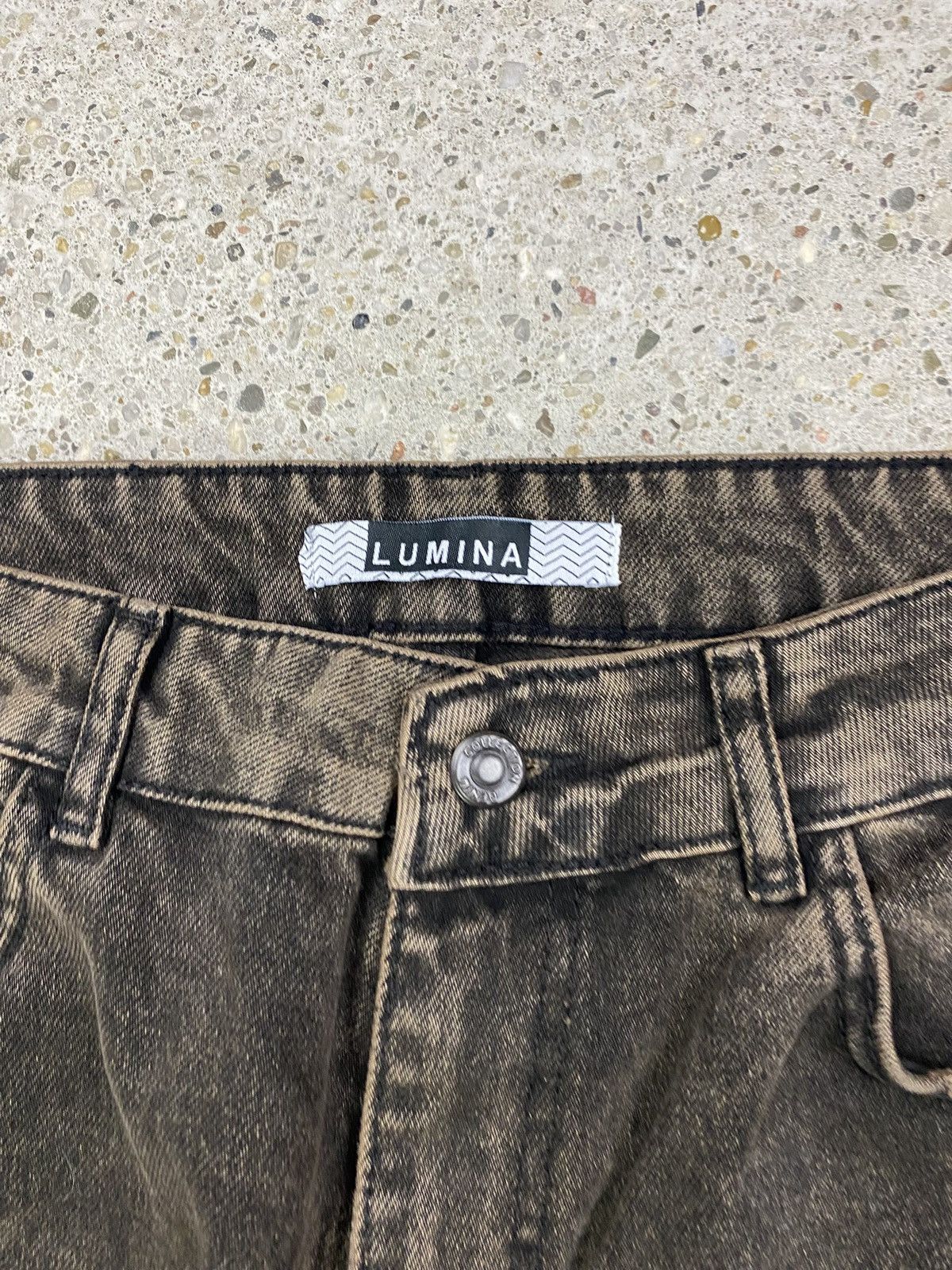 Vintage Lumina denim jeans brown autumn grey wide leg baggy fit Size 28" / US 6 / IT 42 - 5 Thumbnail