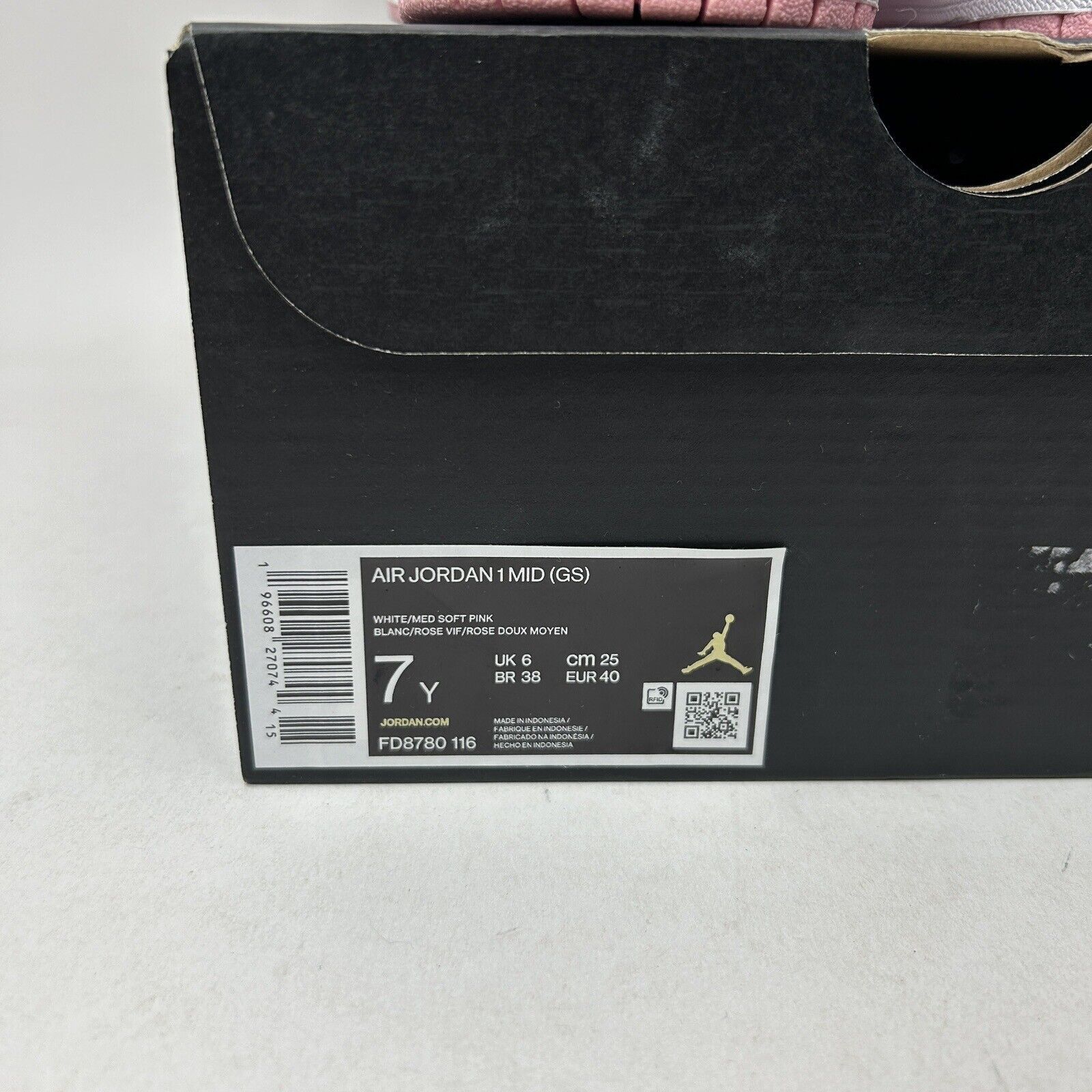 Nike Nike Air Jordan 1 Mid GS “Fierce Pink/Barbie” 2023 Size US 8.5 / IT 38.5 - 5 Thumbnail