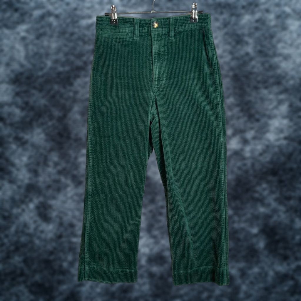 Madewell Madewell Womens Size 25 Slim Emmett Wide-Leg Corduroy Pants Green Cotton Blend Size 42" / US 20 - 1 Thumbnail