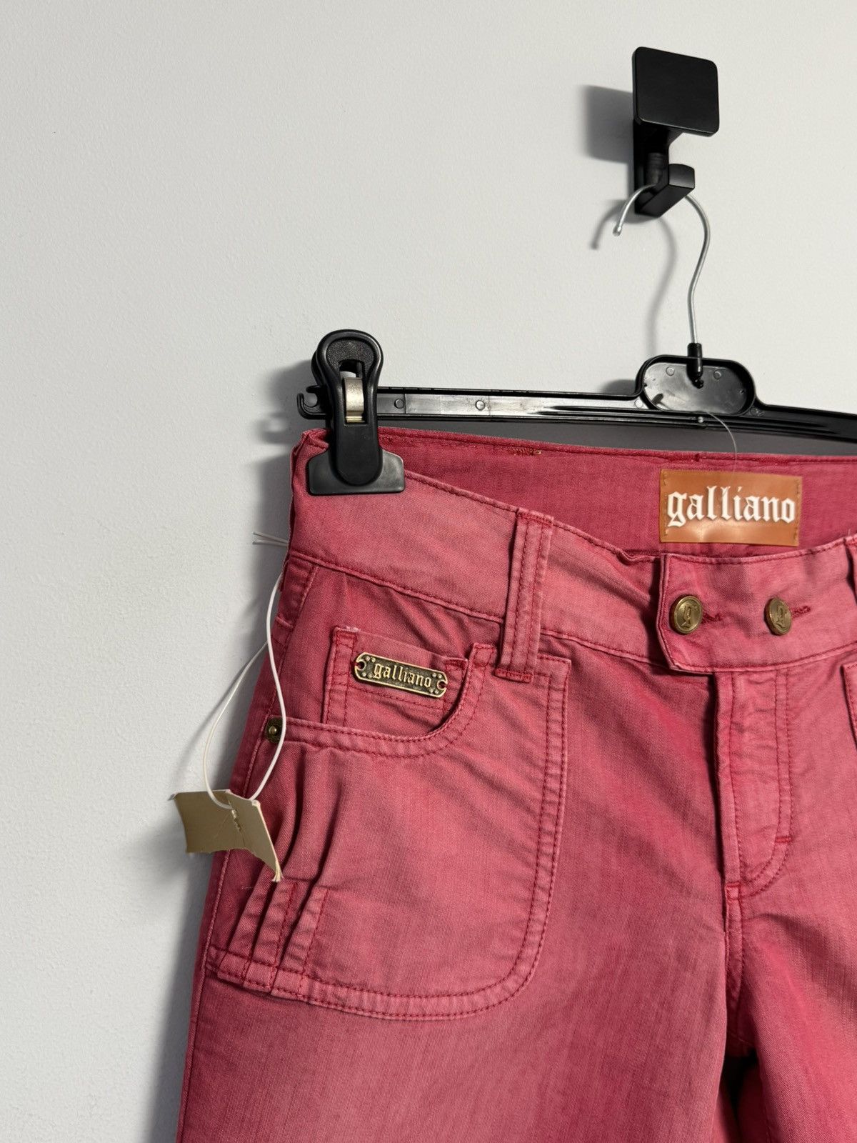 John Galliano NEW Galliano 3/4 cropped pants trousers pink size 26 40 Size 26" / US 2 / IT 38 - 6 Thumbnail