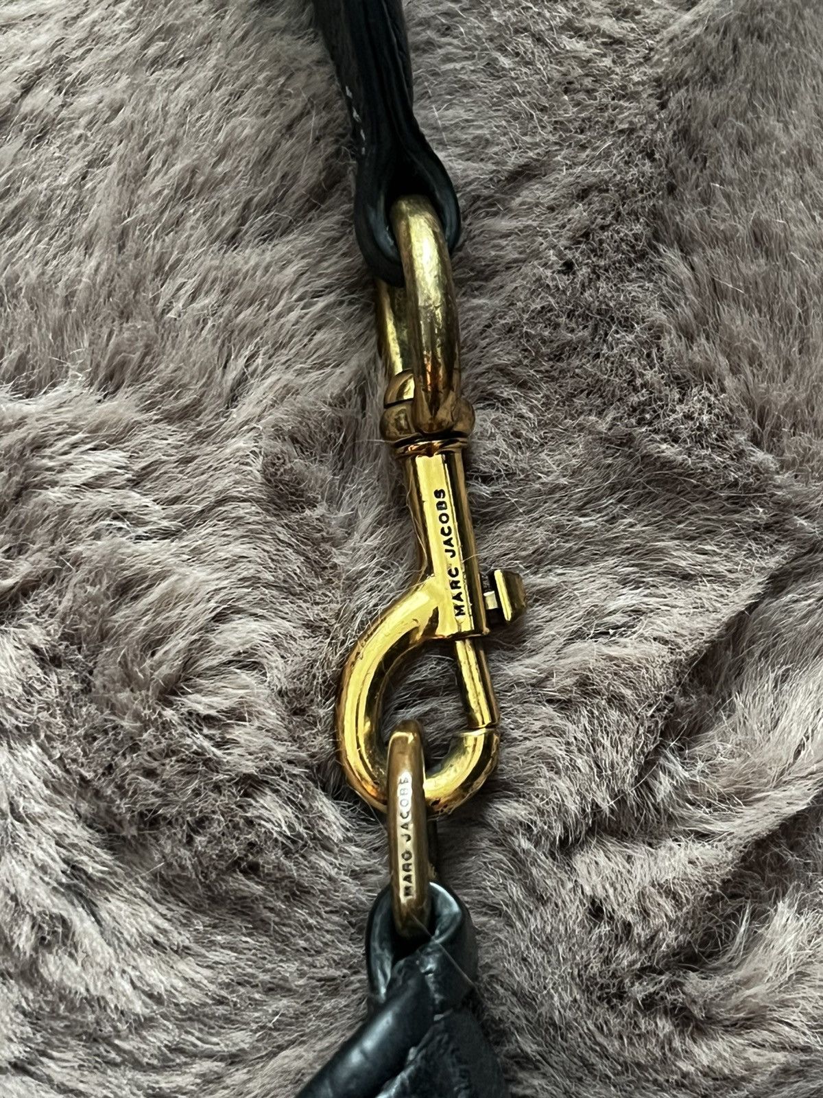 Marc Jacobs Marc Jacobs Leather Hobo Bag Black Gold Hardware 2 Straps Size ONE SIZE - 7 Thumbnail