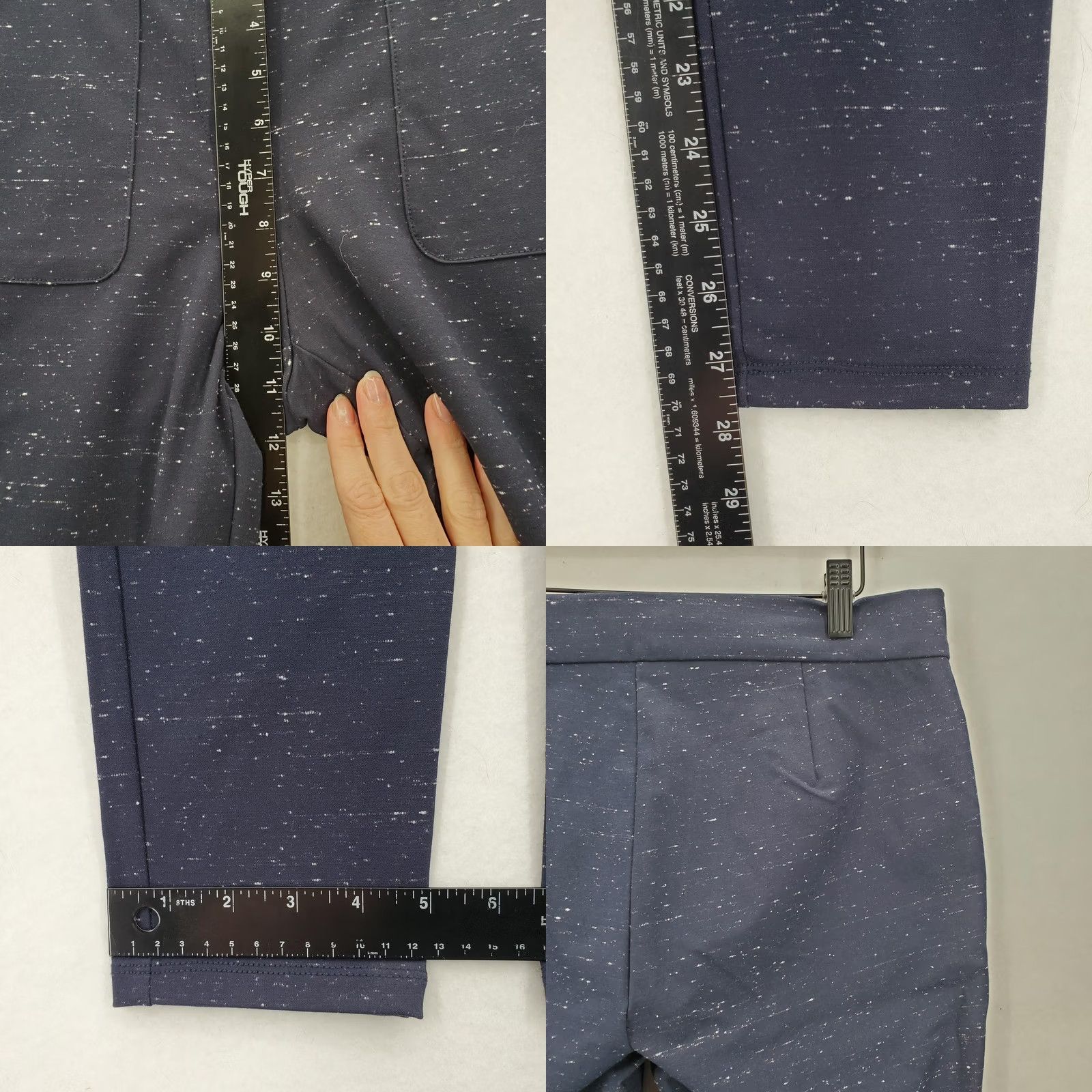 Loft LOFT Pants Womens 8 Navy Speckled Slim Ankle Stretch Front Pocket Work Career Pants Size 30" / US 8 / IT 44 - 8 Thumbnail