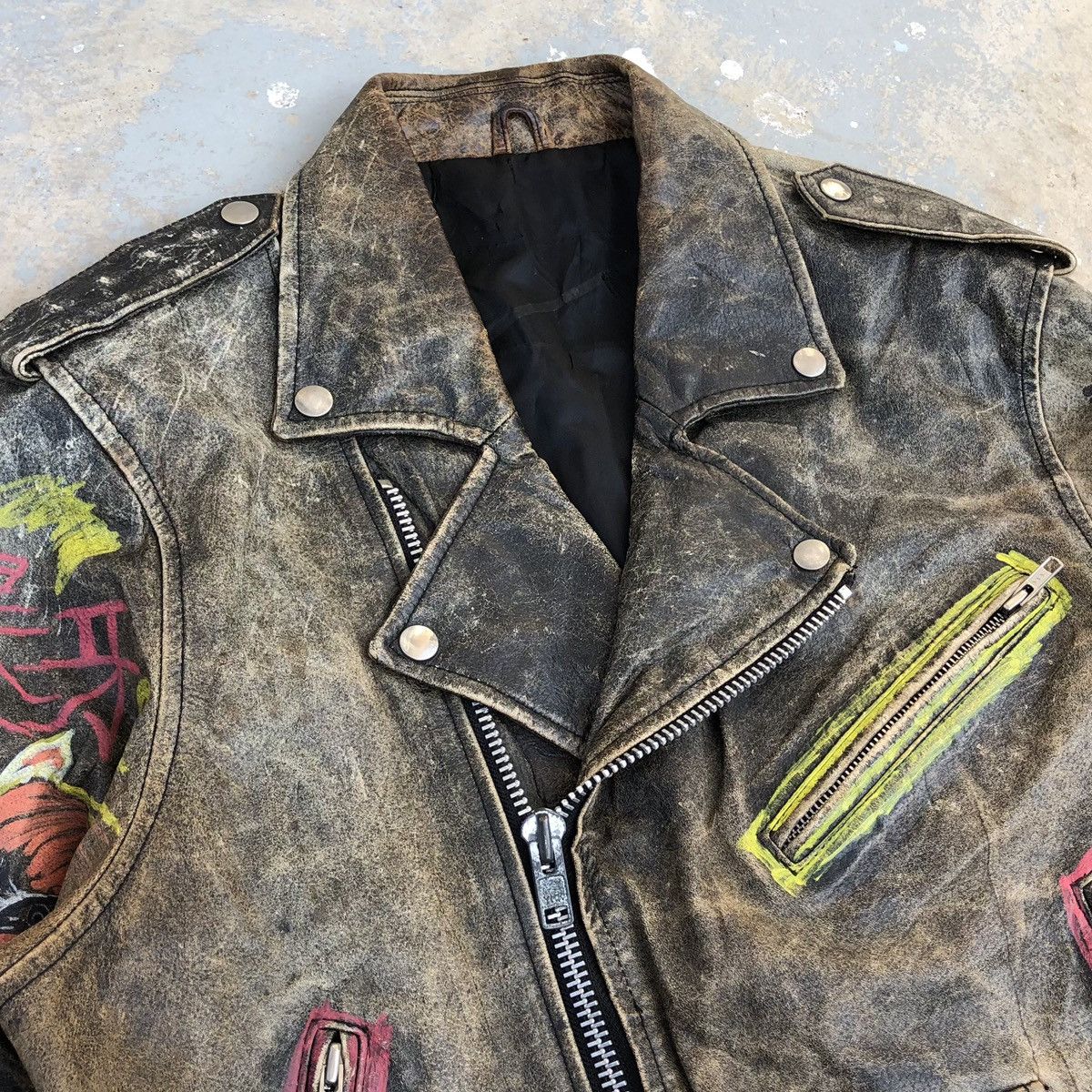 Vintage 🔥VTG Custom Saber Tiger Double Collar Inspired Lewis Leather Size US M / EU 48-50 / 2 - 13 Thumbnail