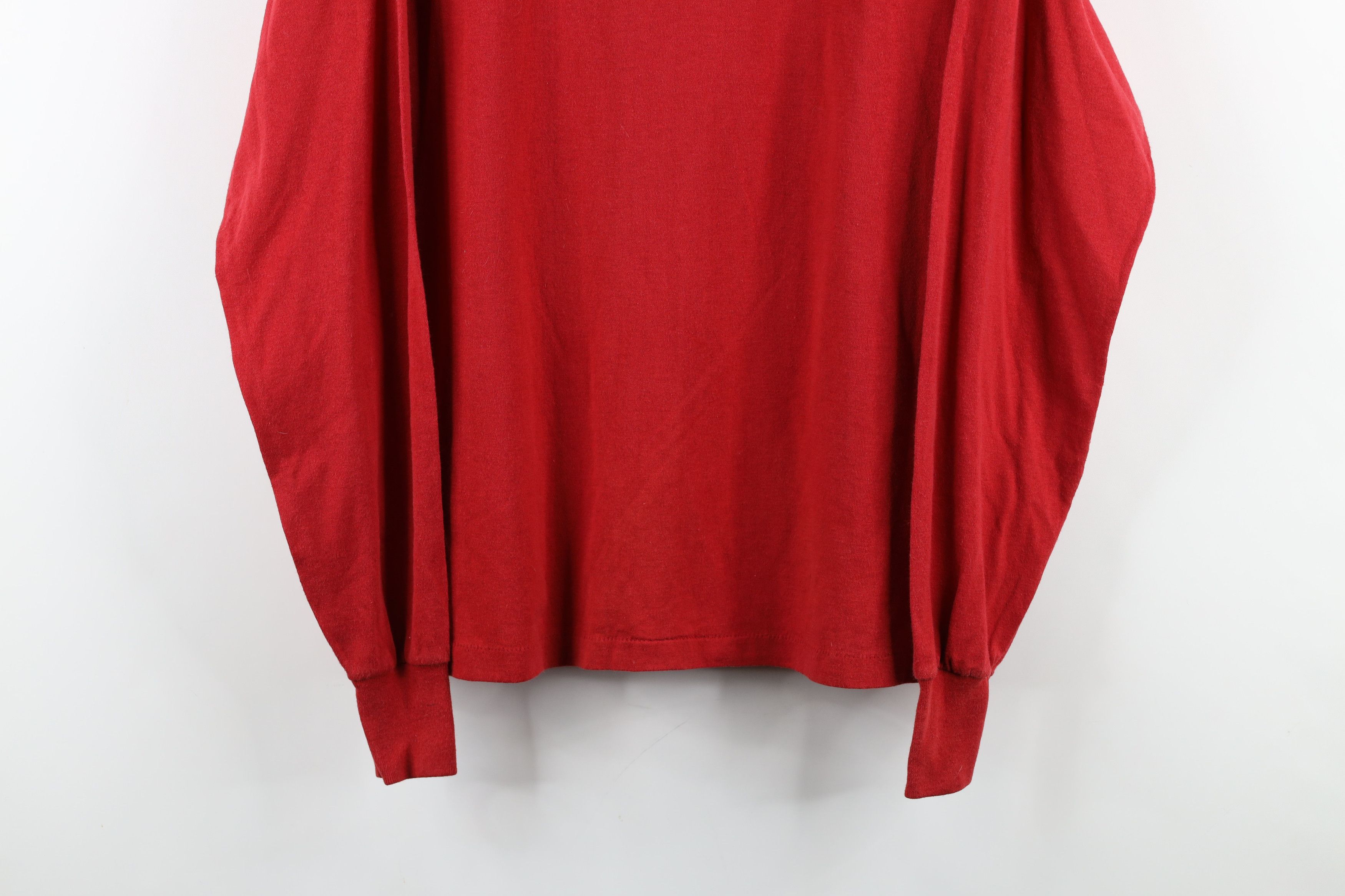 Vintage Vintage 70s Streetwear Blank Long Sleeve T-Shirt Red USA Size US XL / EU 56 / 4 - 3 Thumbnail