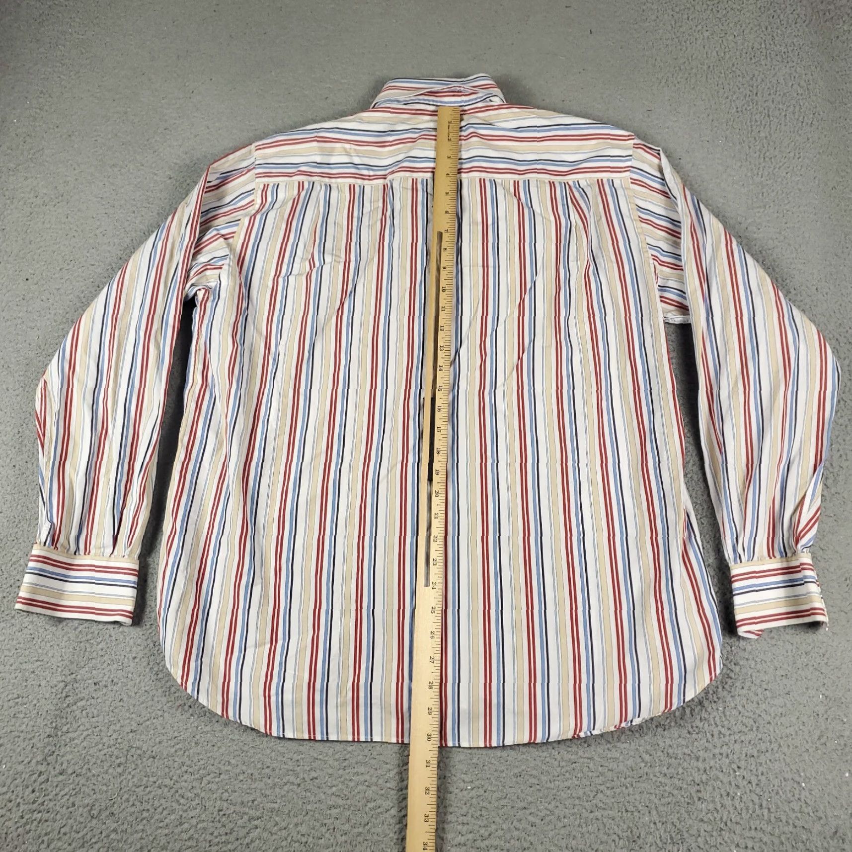 Paul & Shark Paul & Shark Button-Up Shirt Mens Large Red Blue Striped Long Sleeve Classic Modern Size US L / EU 52-54 / 3 - 3 Thumbnail