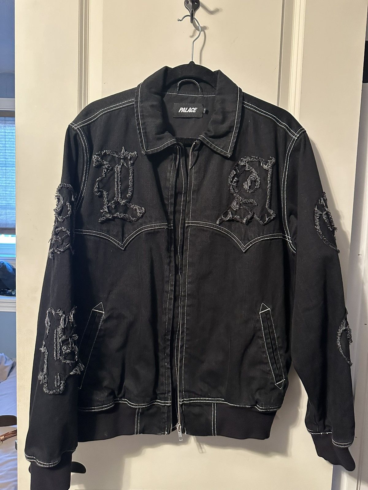 image of Palace Lique Denim Jacket - Black, Men's (Size Small)