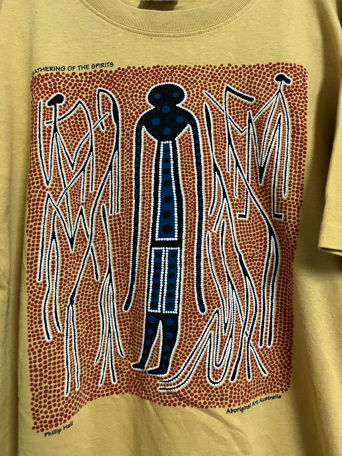 Fuck Art, Make Tees × Vintage 🔥 90s PHILLIP HALL GATHERING THE SPIRIT AUSTRALIAN ART Size US L / EU 52-54 / 3 - 2 Thumbnail