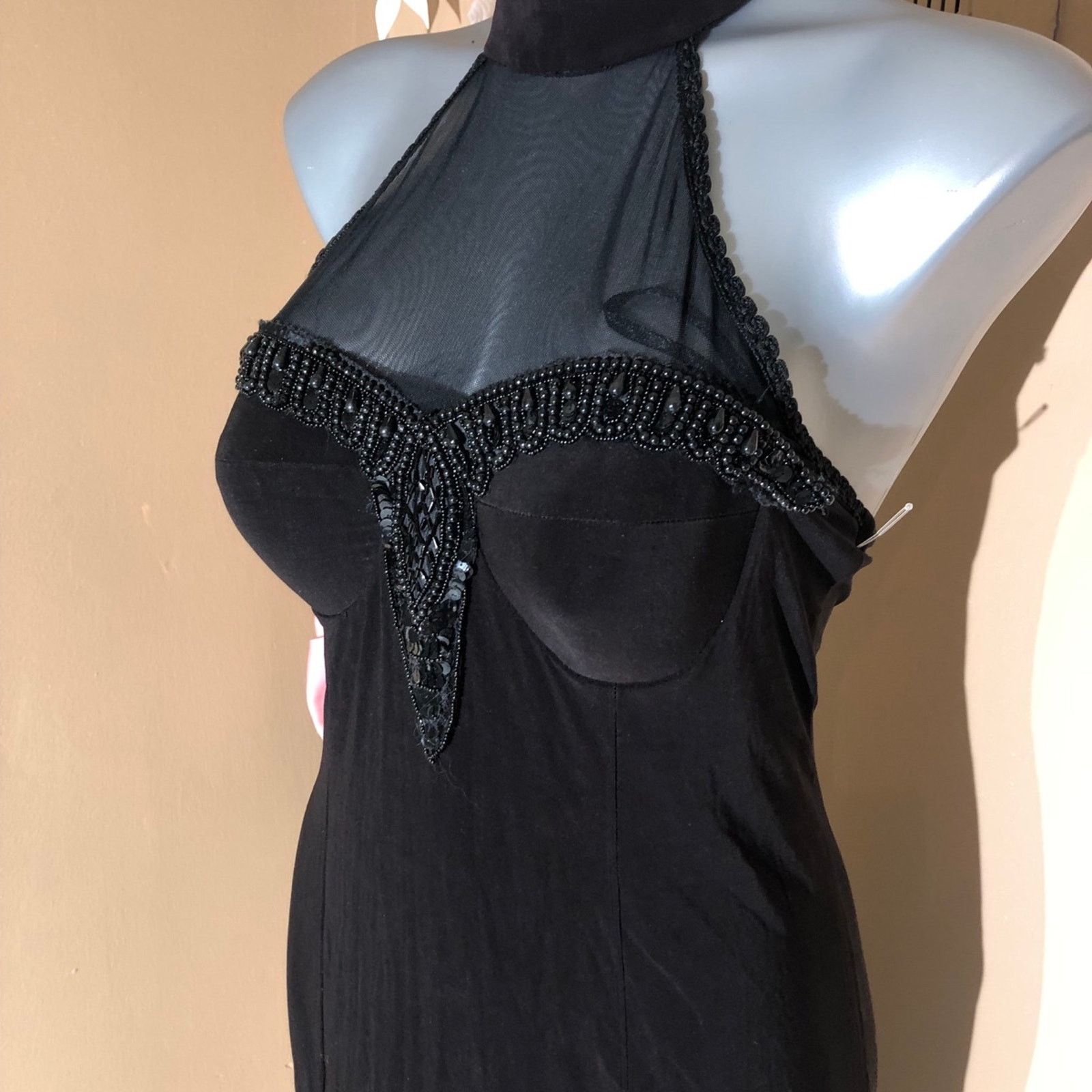 Unknown London Vintage mesh halter,slinky, and beaded at bust Size M / US 6-8 / IT 42-44 - 1 Thumbnail