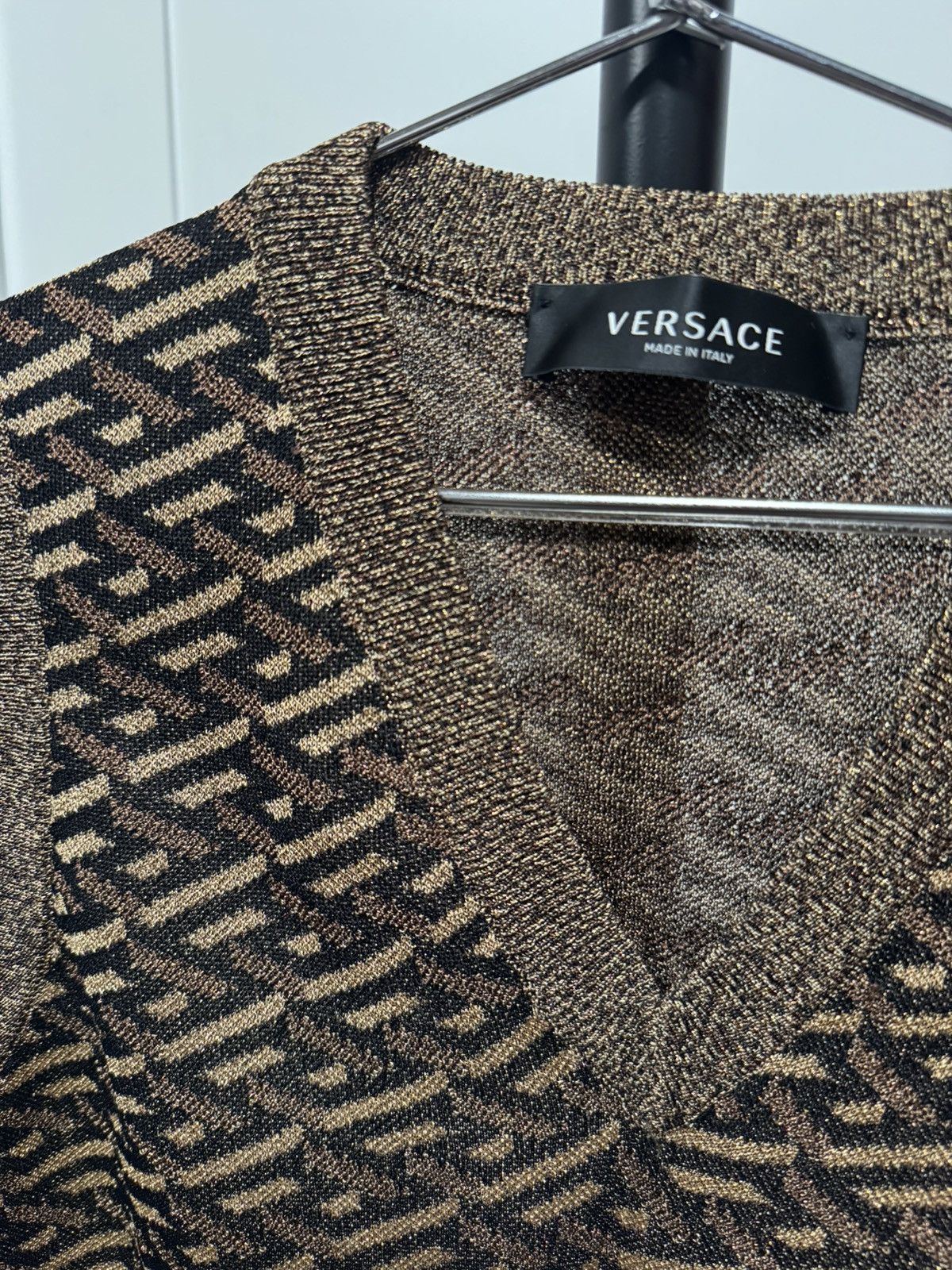 Versace Versace Black & Gold Jacquard Metallic Monogram Vest Size US S / EU 44-46 / 1 - 8 Thumbnail