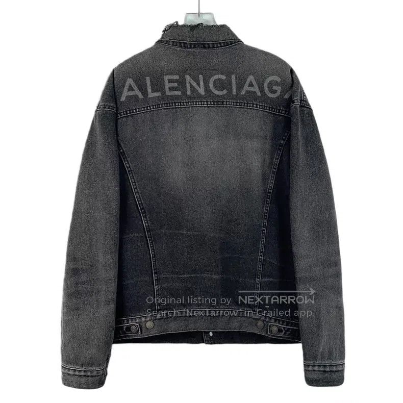 Balenciaga Balenciaga Black and Grey Washed Distressed Logo Letter Pr Size XXS / US 00 / IT 34 - 2 Thumbnail