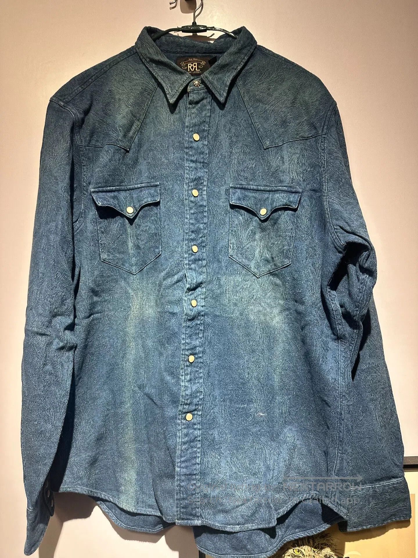 RRL Dark Pattern Indigo Dyed Shirt.