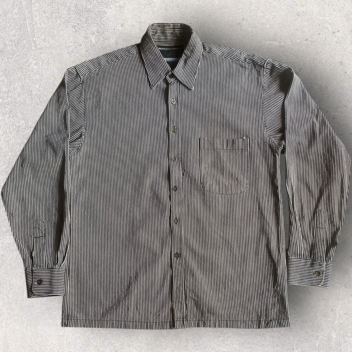 Neighborhood Vintage 2002 No God No Master Hickory Shirt Jacket Size US L / EU 52-54 / 3 - 4 Thumbnail