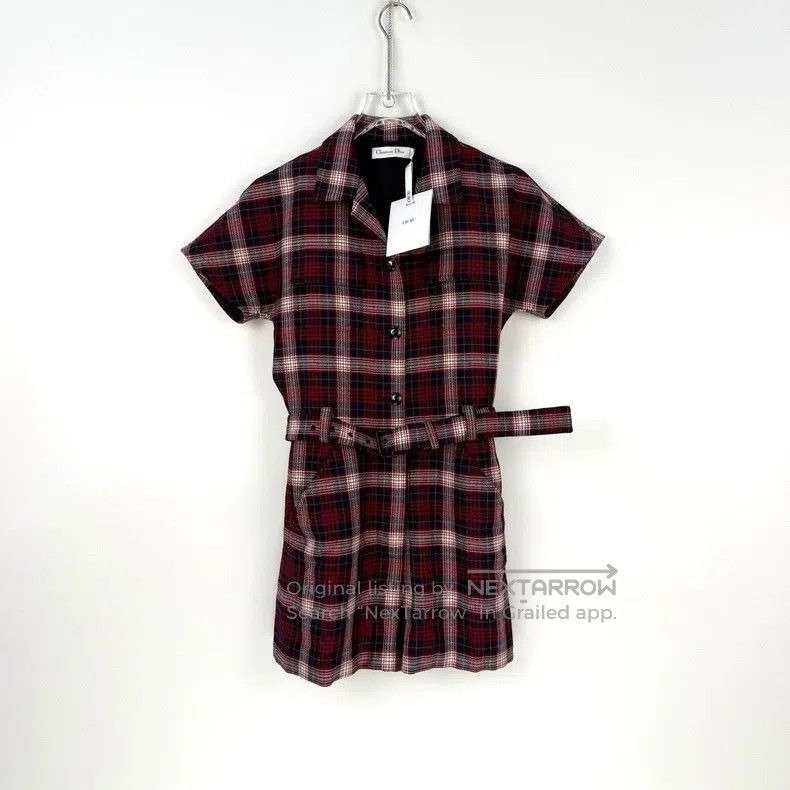 Dior Dior Red plaid wool jumpsuit Size 24" / US 00 / IT 34 - 3 Thumbnail