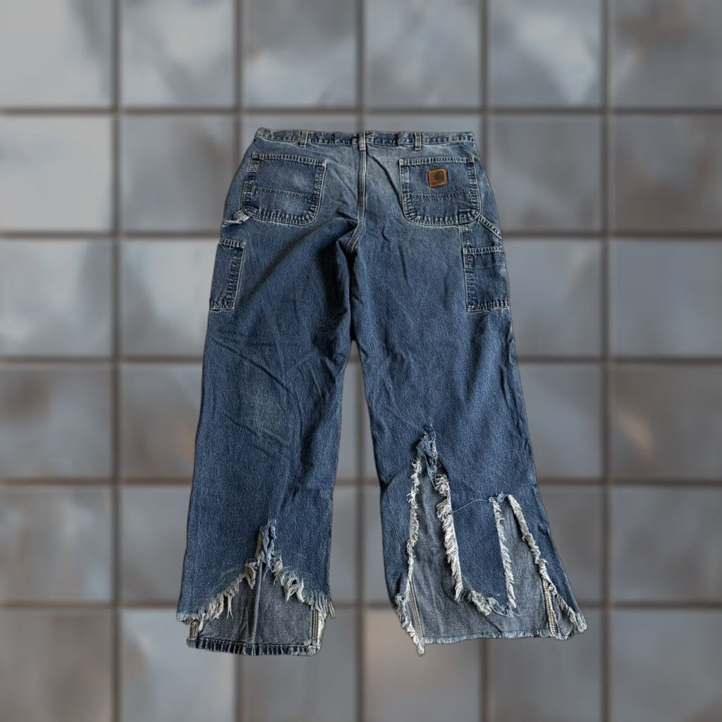 Carhartt VINTAGE Carhartt Jeans Denim Blue Men 38x31 Sz THRASHED Straight Cut Tag Pants Denim Jeans 1990s Y2K Mens Size US 38 / EU 54 - 1 Thumbnail
