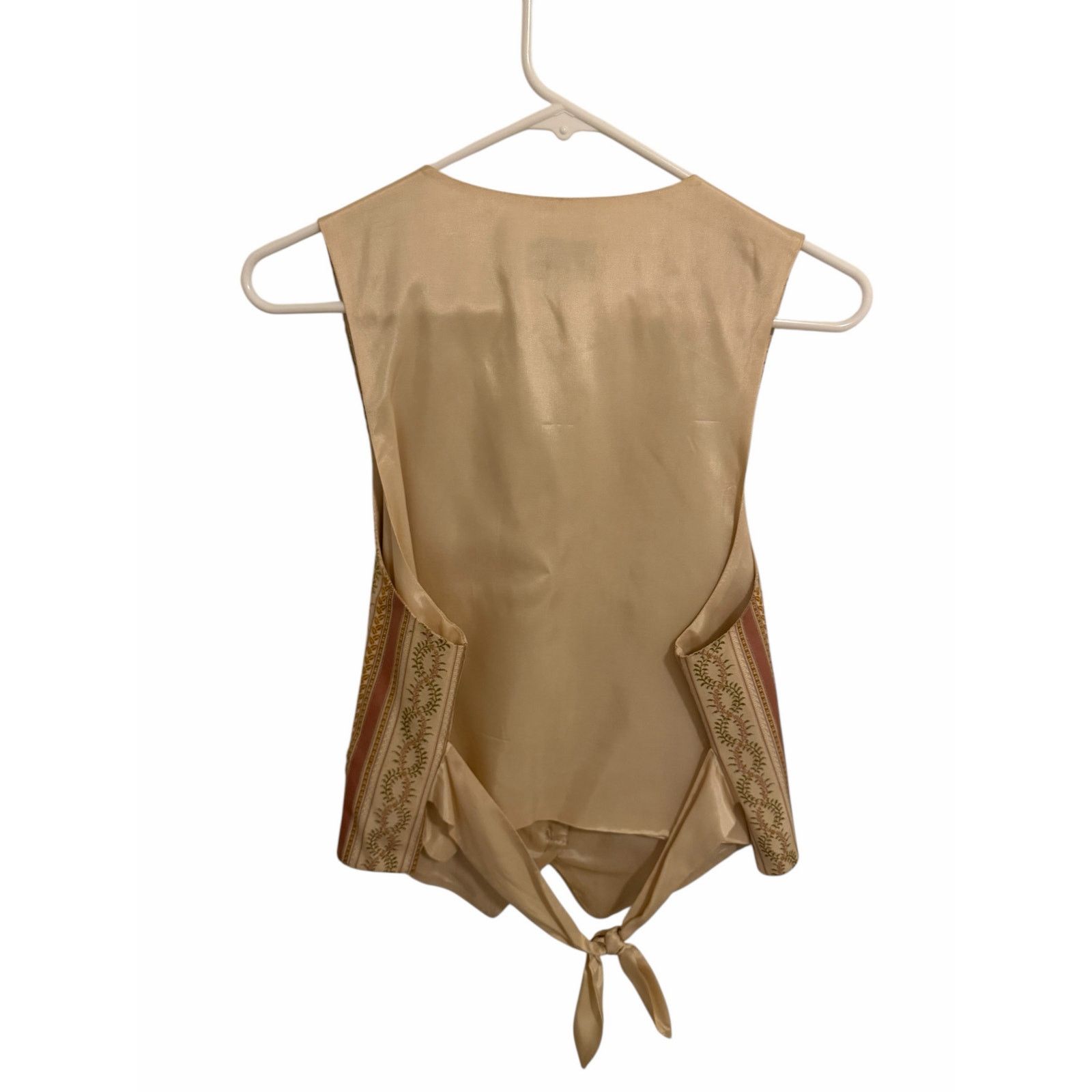 Other Casual Corner Ivory Pink V-Neck Tie Back Sleeveless Vest Size M / US 6-8 / IT 42-44 - 8 Thumbnail