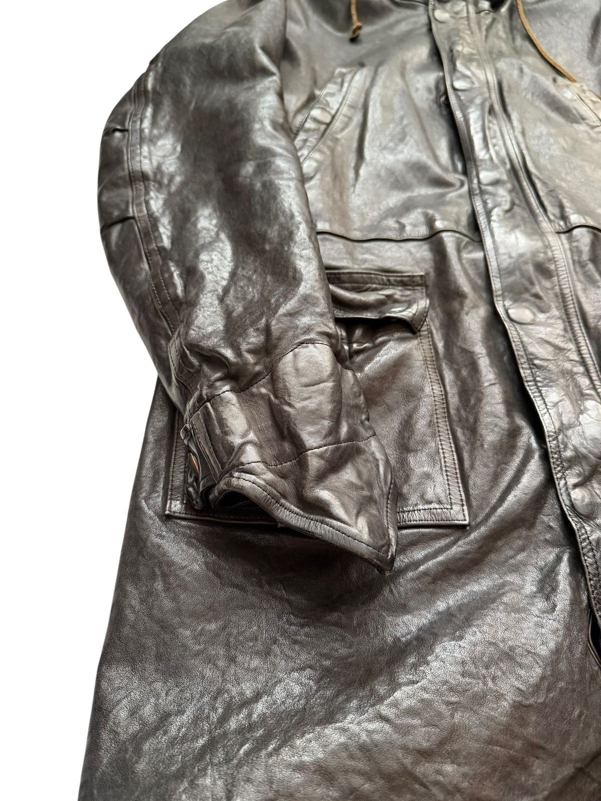 Isamu Katayama Backlash Special Garment Dyed Cow Leather Mod Coat Parka Size US M / EU 48-50 / 2 - 6 Thumbnail