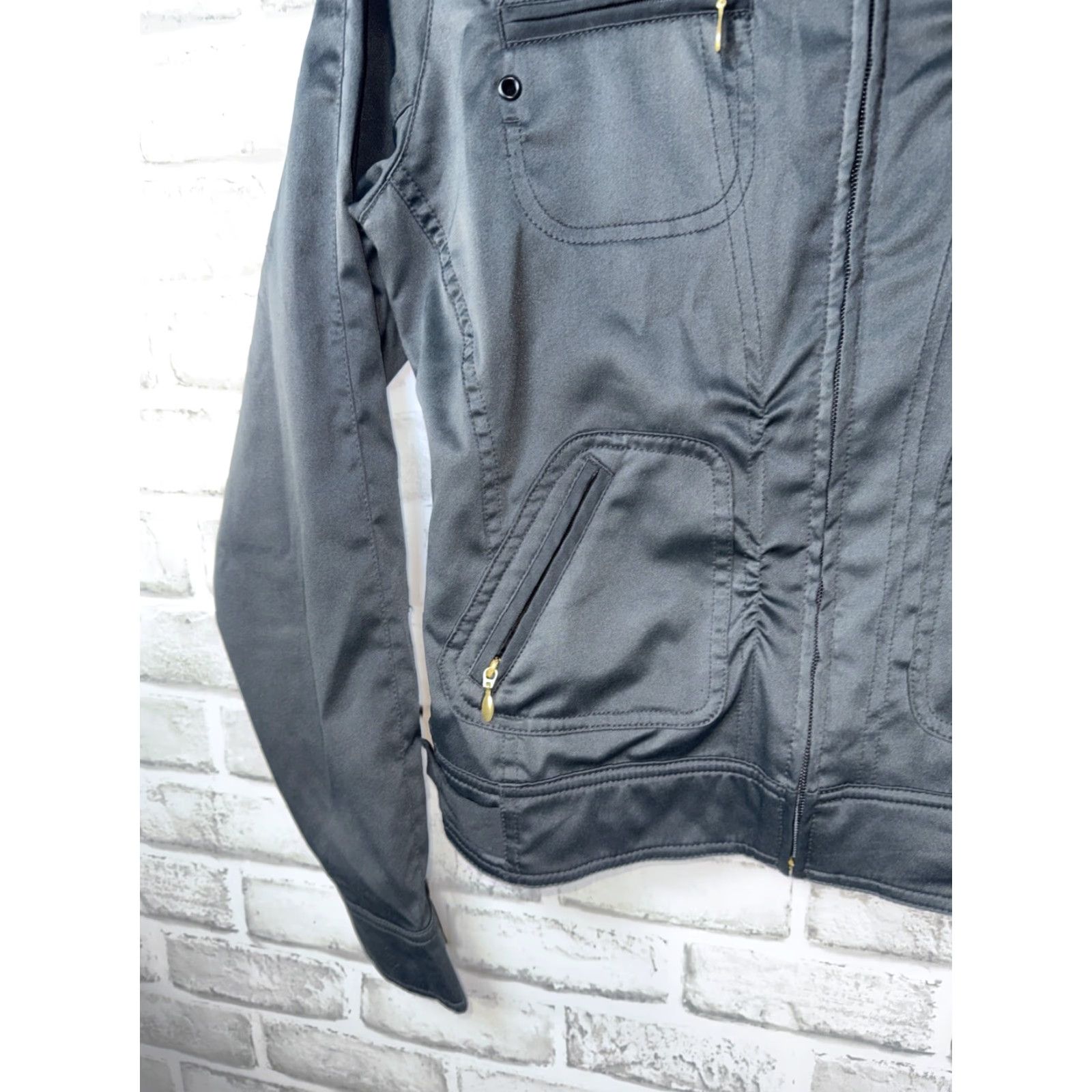 Nike VINTAGE Nike Satin Cafe Style Jacket Black Gold Details Long Sleeve Womens Size M Size M / US 6-8 / IT 42-44 - 6 Thumbnail