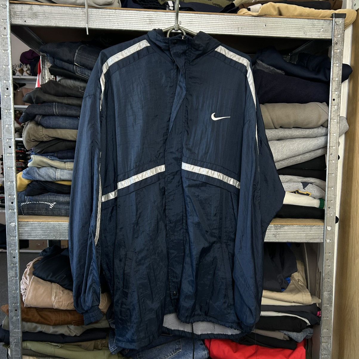 Nike Vintage Nike Small Swoosh nylon 90’s USA jacket Size US XL / EU 56 / 4 - 1 Thumbnail