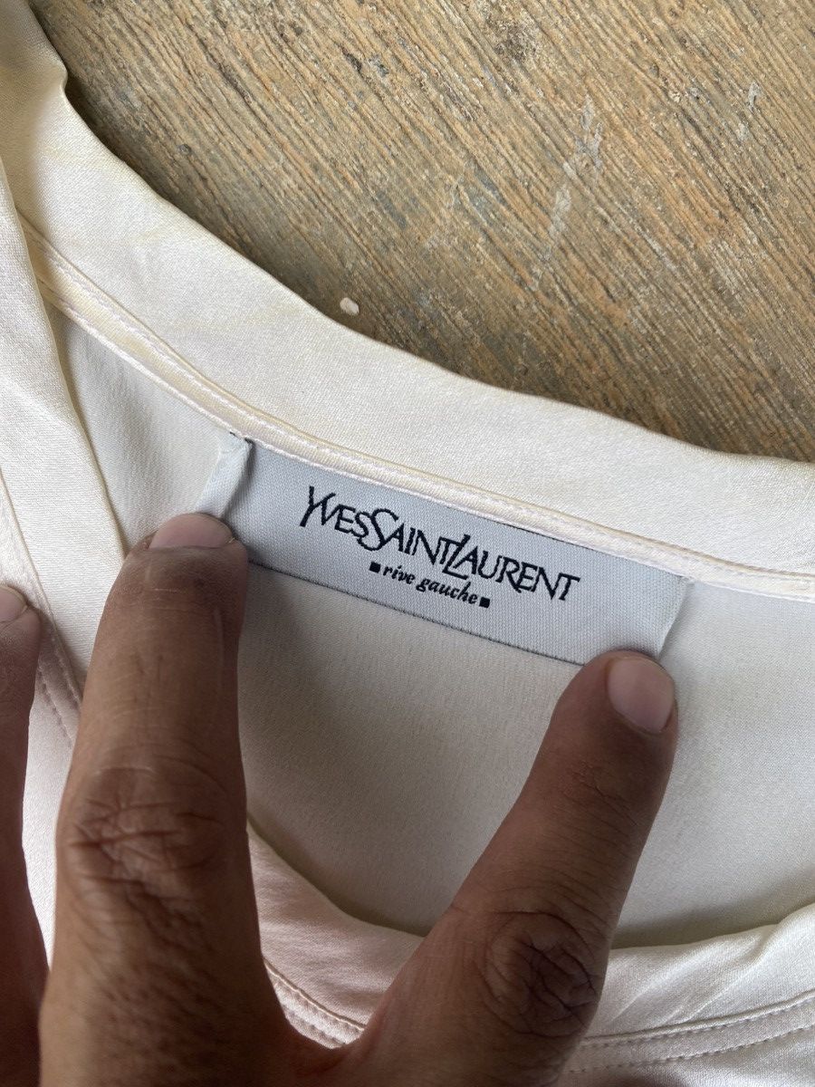 Yves Saint Laurent Yves Saint Laurent rive gauche silk tee Size L / US 10 / IT 46 - 6 Thumbnail