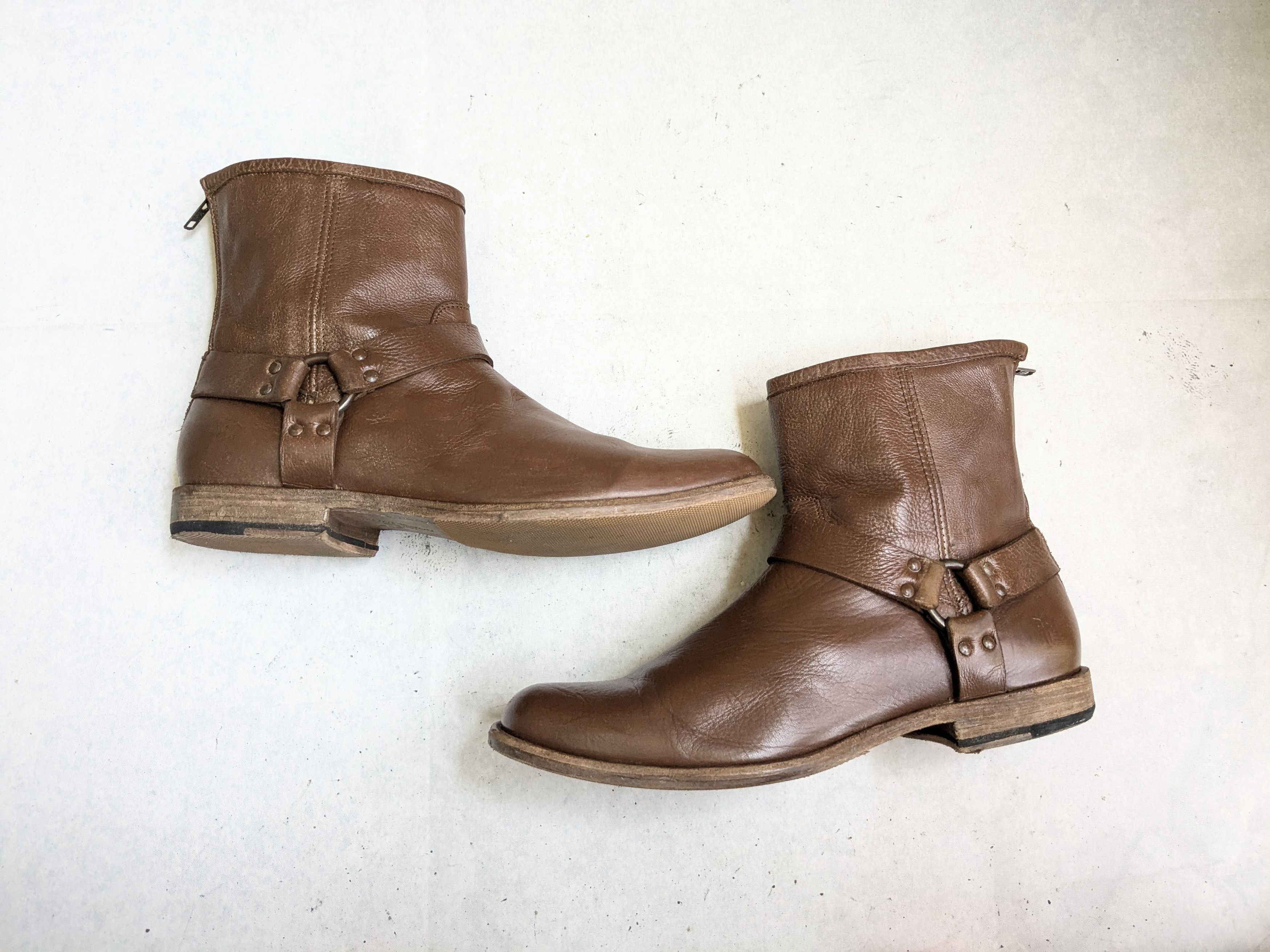 Frye Frye Harness Brown Leather 12 D Leather Buckle Size US 12 / EU 45 - 1 Thumbnail
