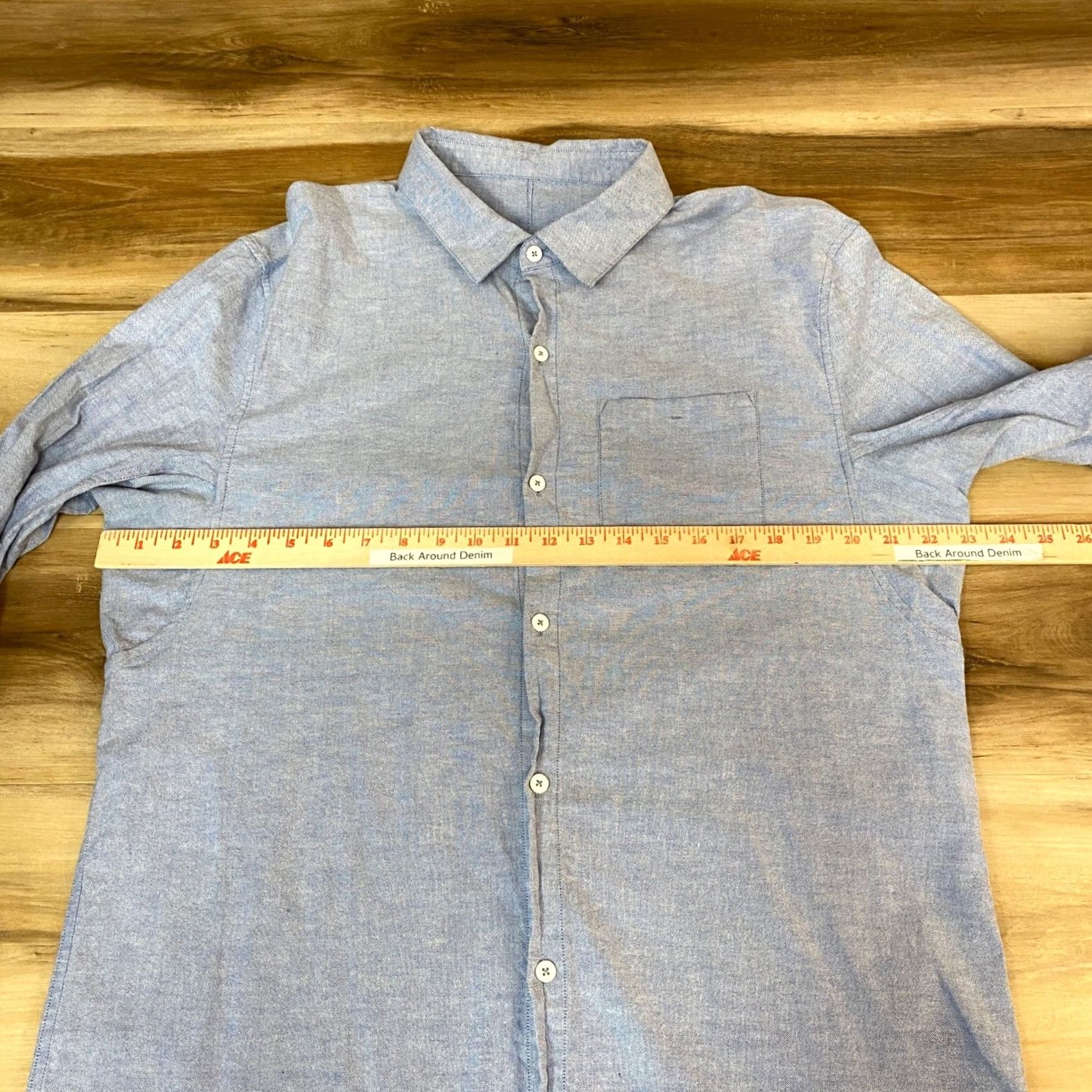 Lululemon Lululemon Shirt Mens Large Button Up Blue Chambray Chest Pocket Casual Size US L / EU 52-54 / 3 - 7 Thumbnail