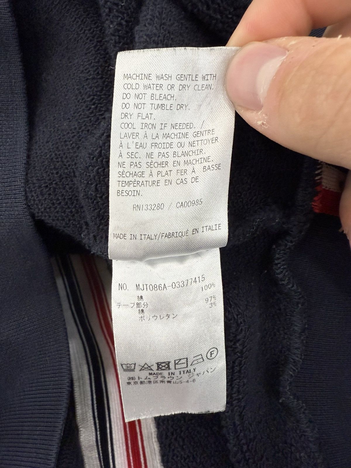 Thom Browne Thom Browne Navy Stripe Hoodie Size US L / EU 52-54 / 3 - 10 Thumbnail