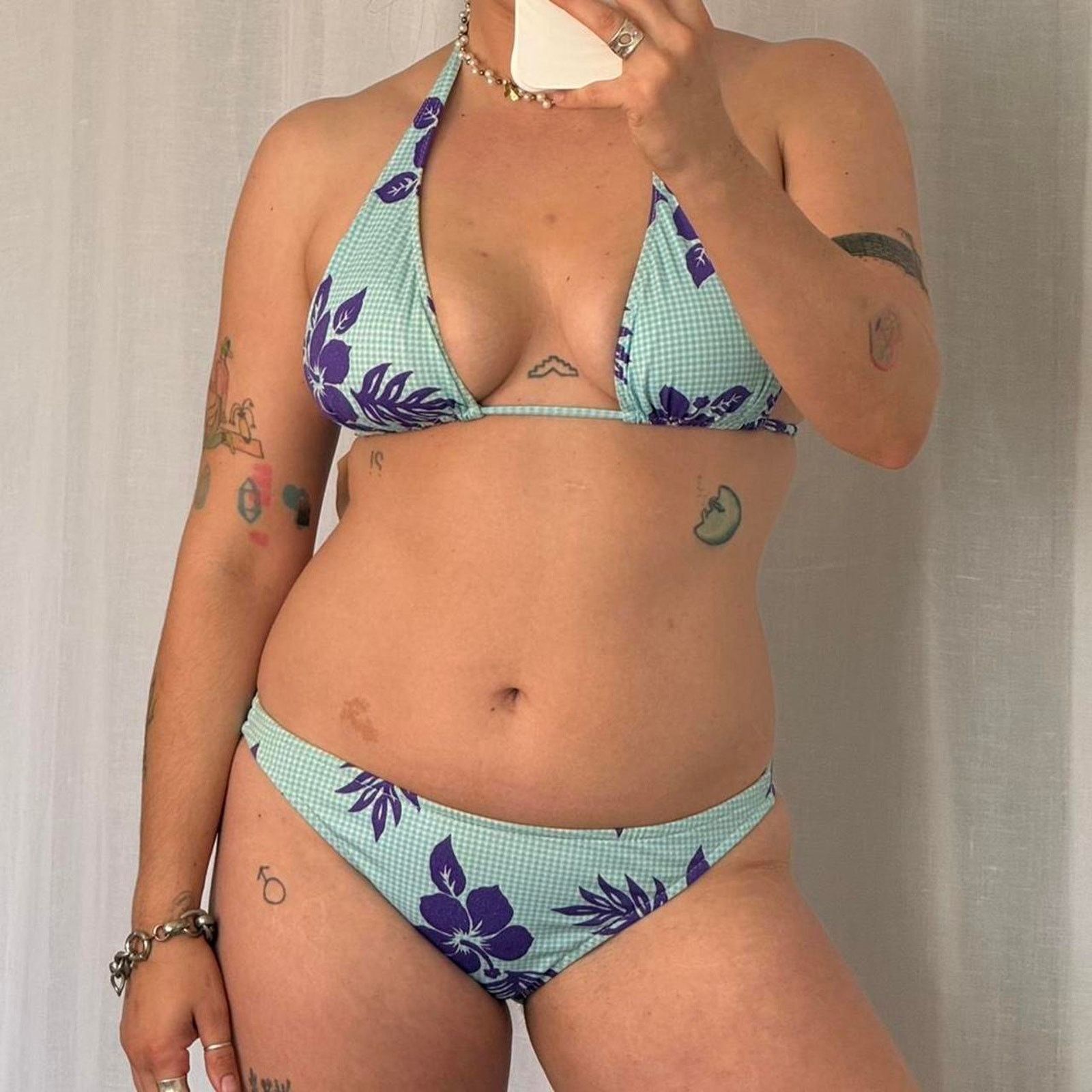 Vintage Vintage y2k floral gingham bikini Size M / US 6-8 / IT 42-44 - 3 Thumbnail