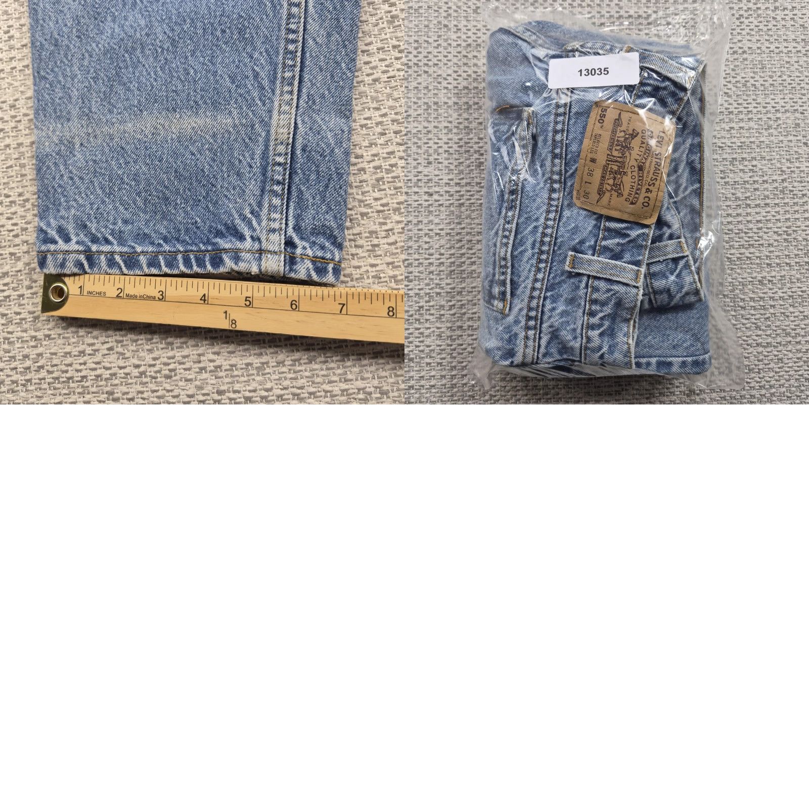 Levi's VINTAGE Levi's 550 Jeans Mens 38x30 Relaxed Tapered Light Wash Denim 90s USA 5-Pocket Mens Regular Blue Jeans Size US 38 / EU 54 - 9 Thumbnail