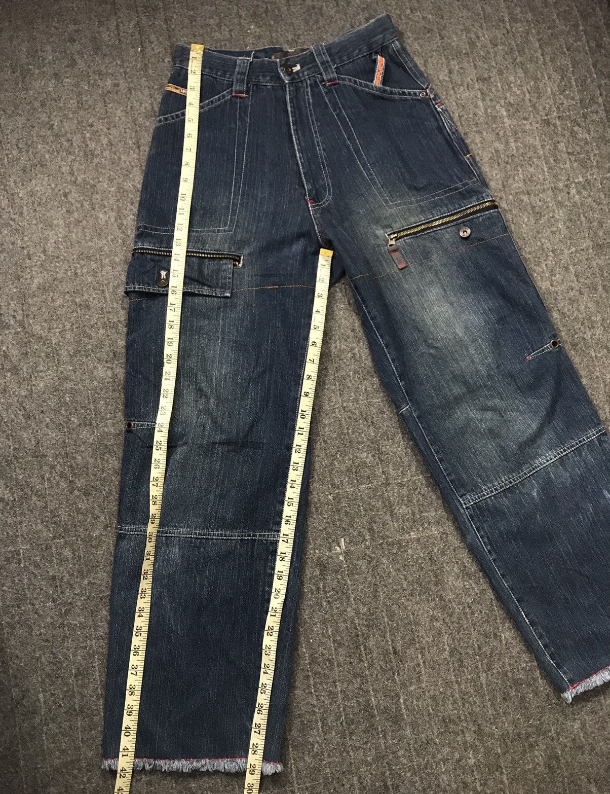 Japanese Brand Hobo Denim Standard Multipocket Cargo Indigo Straight Cut Size US 28 / EU 44 - 14 Thumbnail