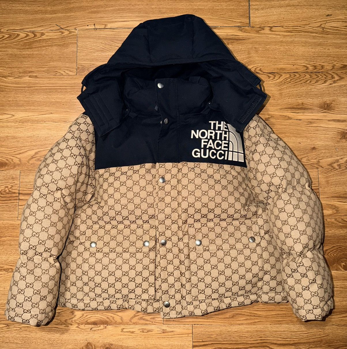 Gucci × The North Face Gucci x The North Face Womens GG Padded Short Jacket Size L Size L / US 10 / IT 46 - 1 Thumbnail