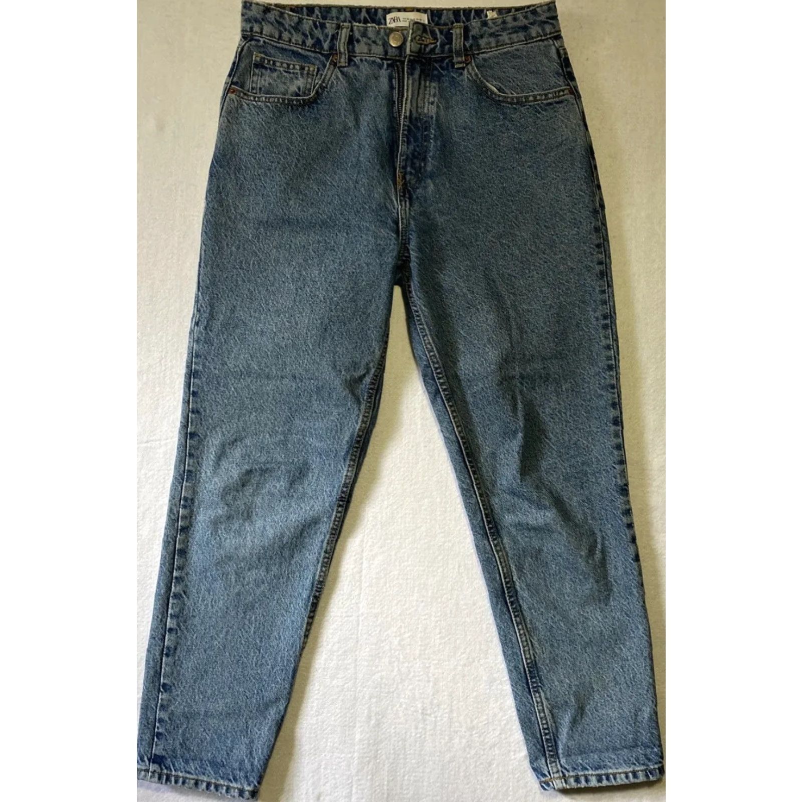 Zara Zara Jeans Women’s 8 US Denim Blue Medium Wash Button Closure High Rise Straight Inseam 26.5 in Pockets Size 30" / US 8 / IT 44 - 2 Thumbnail