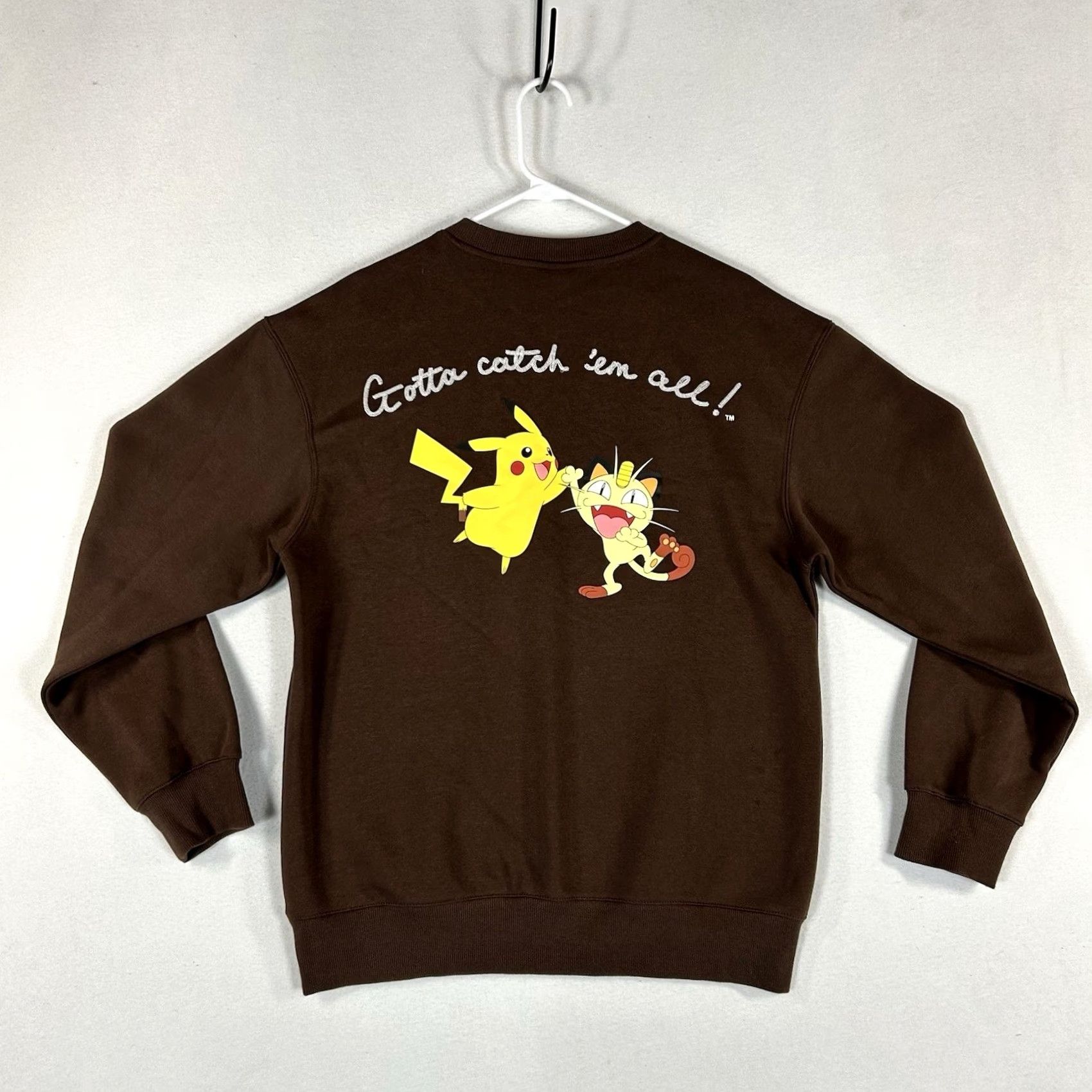 H&M H&M Pikachu Long Sleeve Sweatshirt Mens Small Relaxed Fit Brown Graphic Print Shirt Size US M / EU 48-50 / 2 - 5 Thumbnail