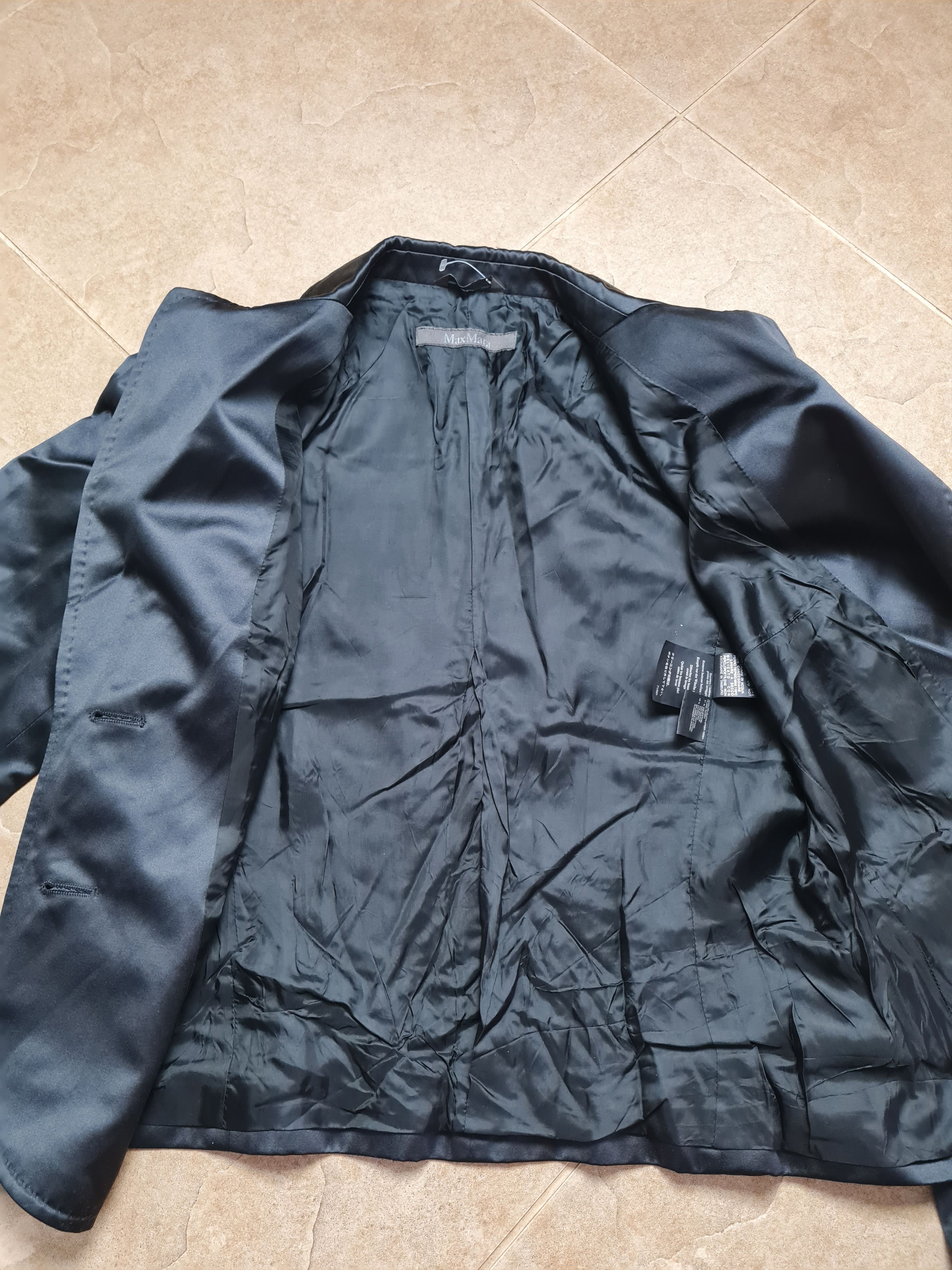 Max Mara Max Mara Black Satin Blazer Jacket Single Breasted Elegant Size M / US 6-8 / IT 42-44 - 22 Thumbnail