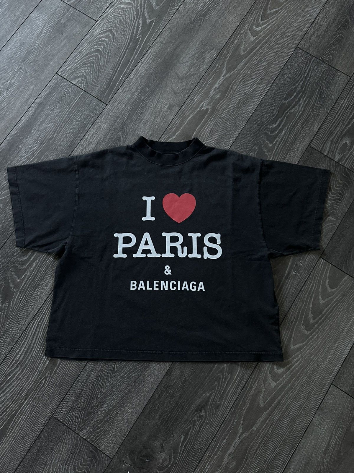 BALENCIAGA キャンペーンロゴ　I　LOVE　PARIS　ロゴTシャツ Balenciaga - I Love Paris Oversized Black T-Shirt