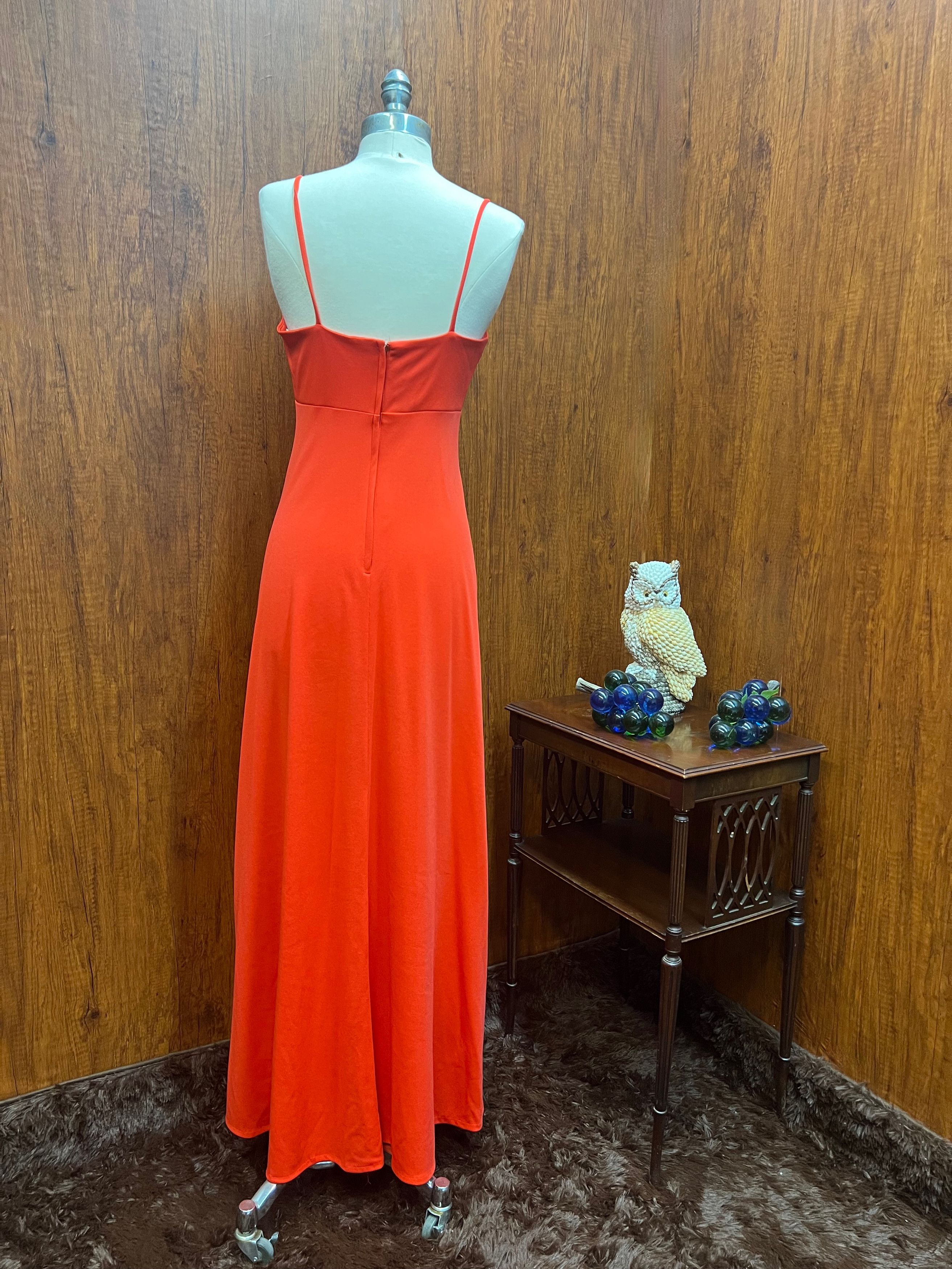 Vintage Vintage 1970s Maxi Tank Dress and Feather Trim Jacket Set Size S / US 4 / IT 40 - 3 Thumbnail