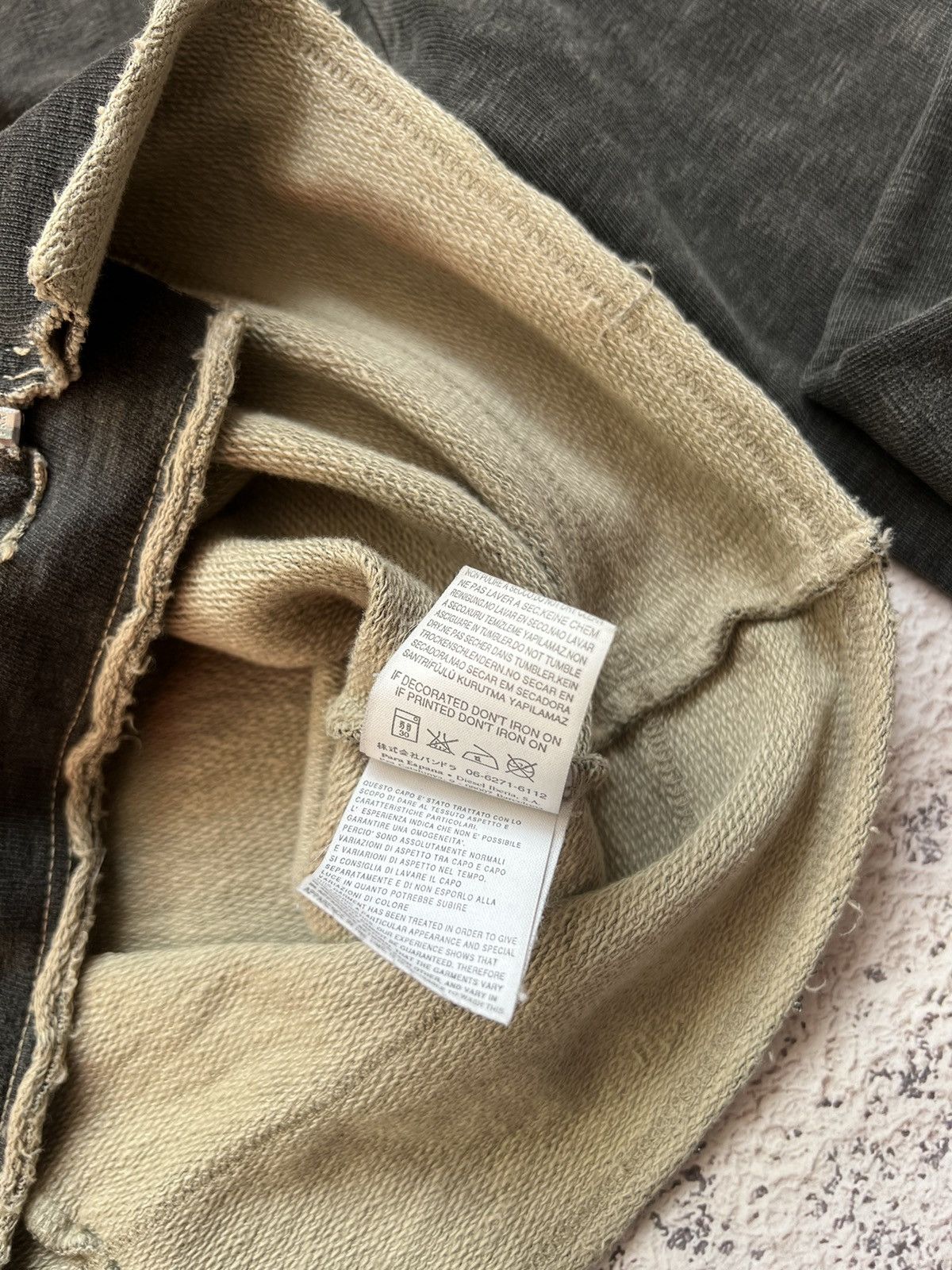 Diesel Archive Distressed Zip Up Top Jumper Y2K Grunge