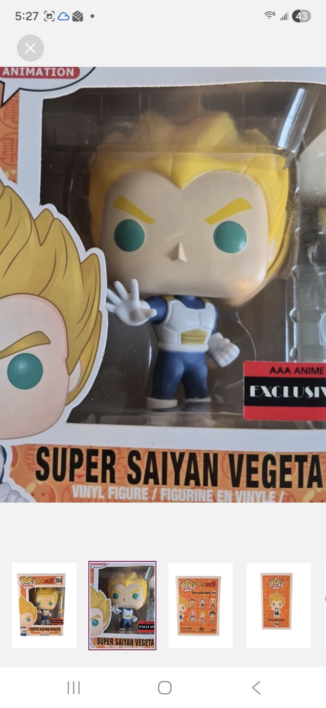 Other Funko × Dragon Ball Z Super S Vegeta Funko Vinyl Figure Size ONE SIZE - 2 Thumbnail